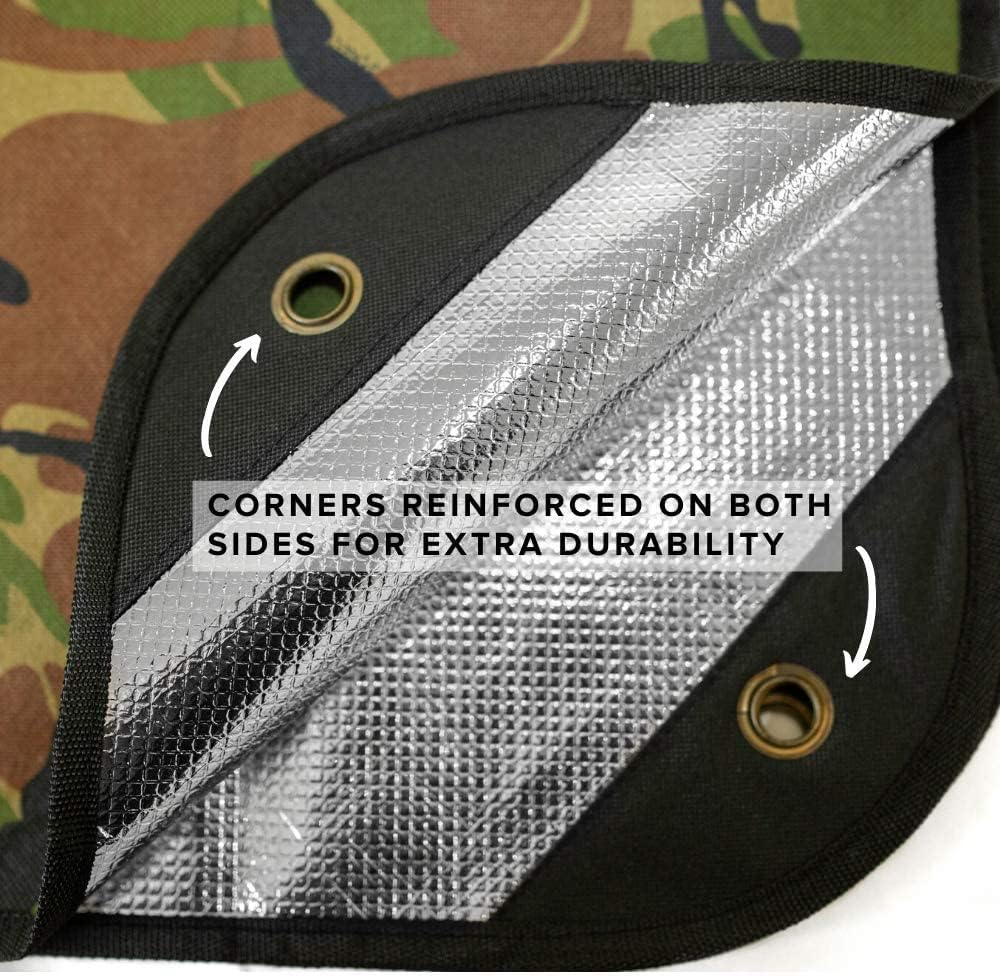 Arcturus Insulated Tarp, Reusable Heavy Duty Thermal Survival Blanket – 60x82in, Reflects 90% Body Heat, Waterproof, Windproof, 3-Layer Design, Reinforced Grommets, Olive Green | Reflective Mylar, Waterproof & Windproof, Reinforced Grommets for Tarp Setu…