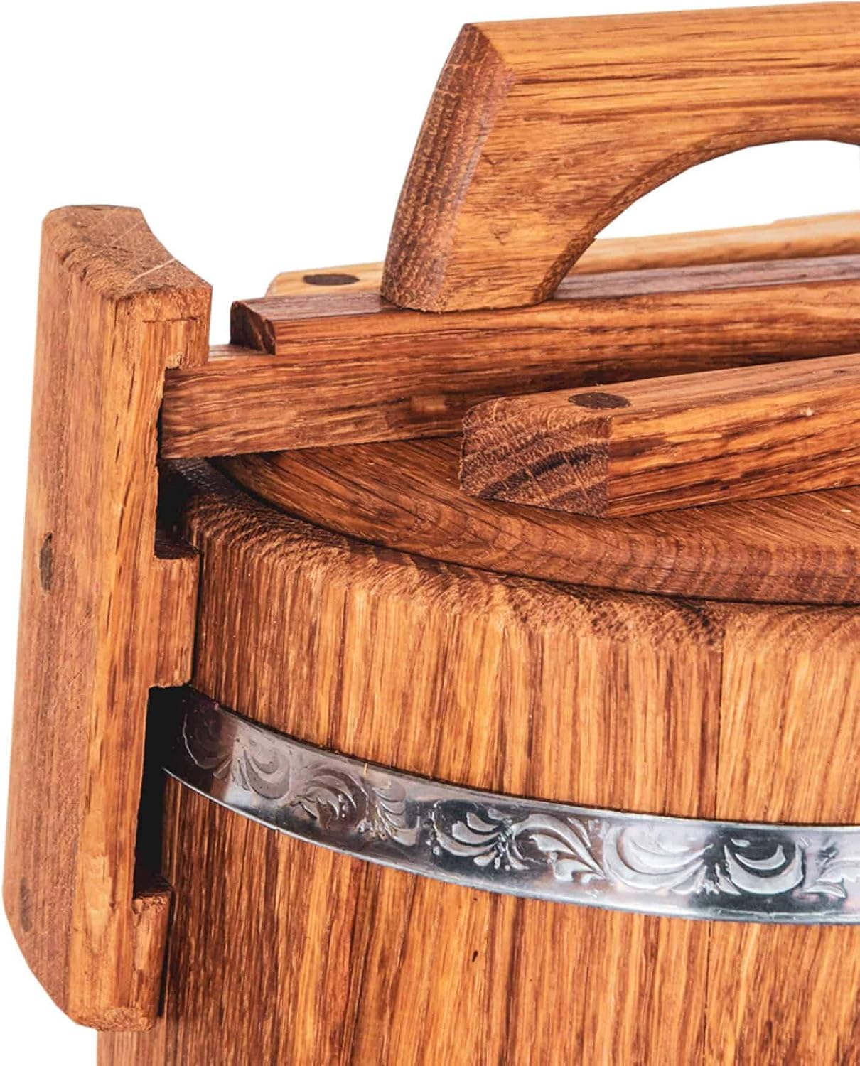 Wooden Bucket for Pickles and Sauerkraut, Wood Crock for Fermentation