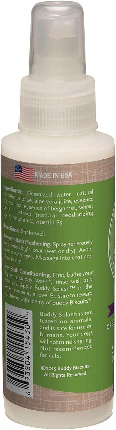Buddy Splash Spritzer & Conditioner for Dog Grooming, Lavender & Mint, 4 Oz. Bottle