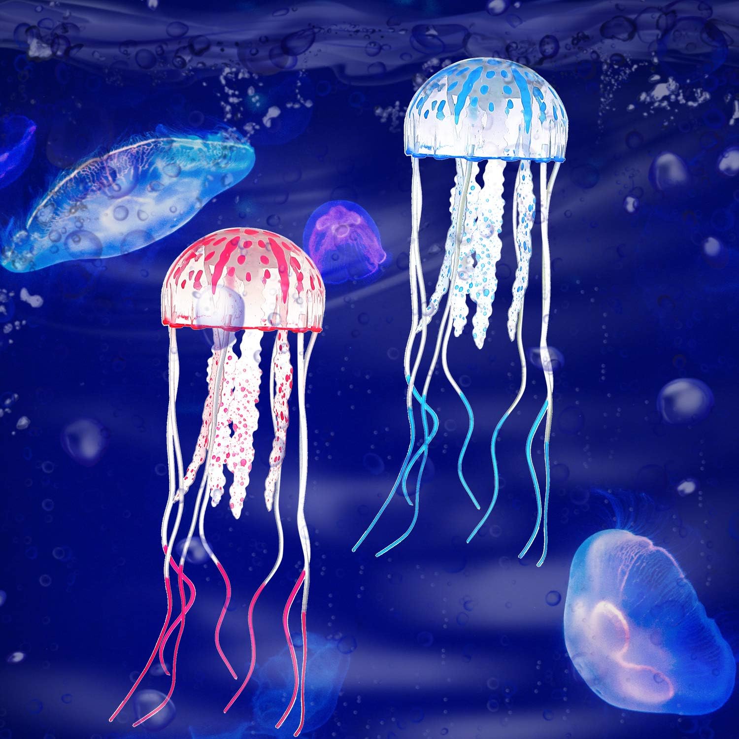 Weewooday 7 Pcs Artificial Fish Glowing Effect,Modern Color