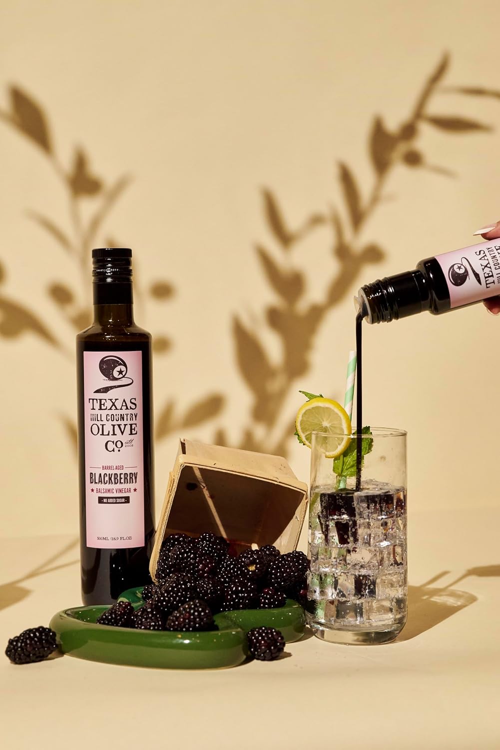 White Lemon Balsamic Vinegar - Gourmet Barrel Aged Infused Balsamic Vinegar - Great for Dressing Dipping Glazing - No Artificial Flavors or Added Sugar - Made in Texas (8.5 oz)