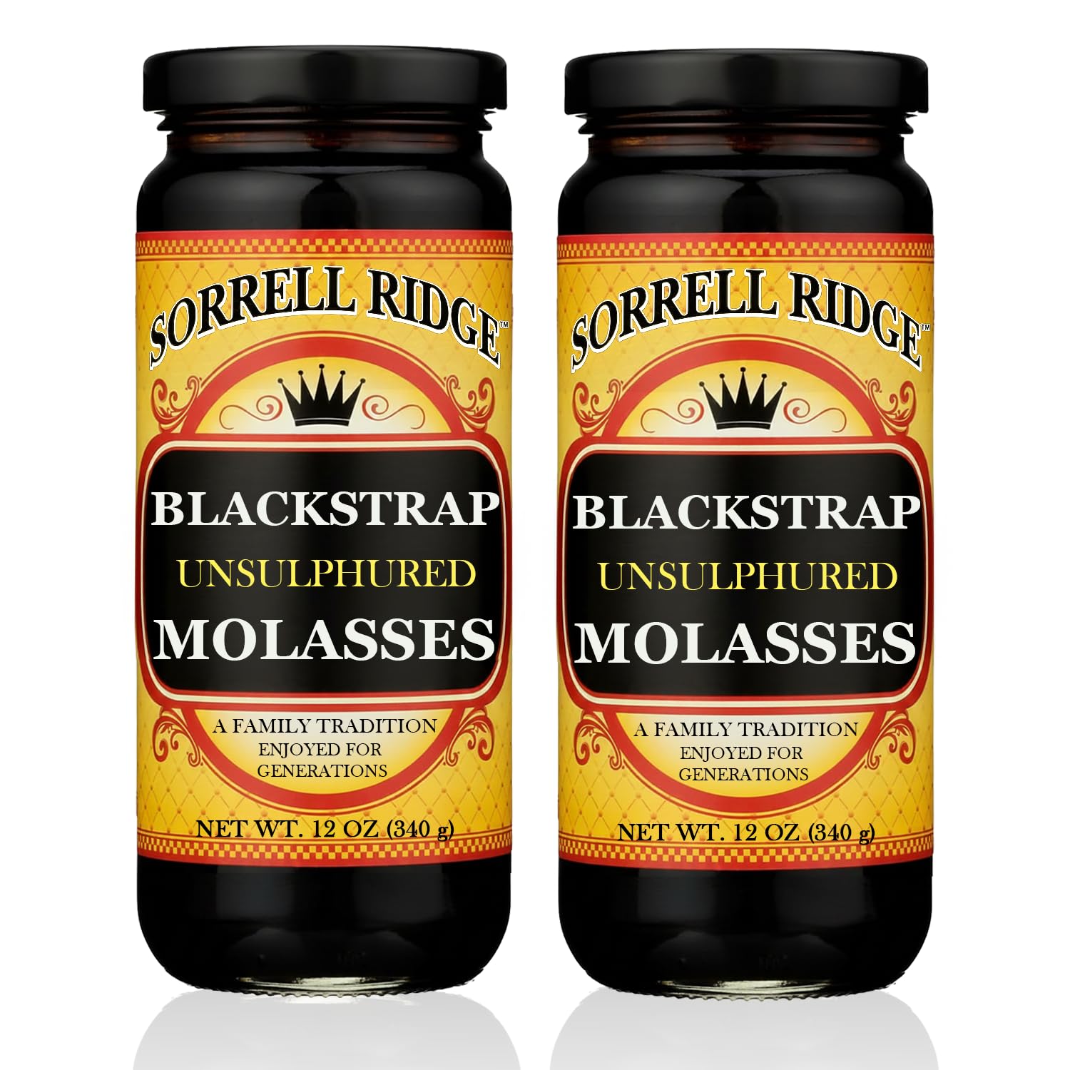 Sorrell Ridge Blackstrap Molasses 12 oz Jar | Unsulphured, Rich Robust Flavor, Good Source of Calcium & Potassium; Classic Baking Sweetener for Cookies
