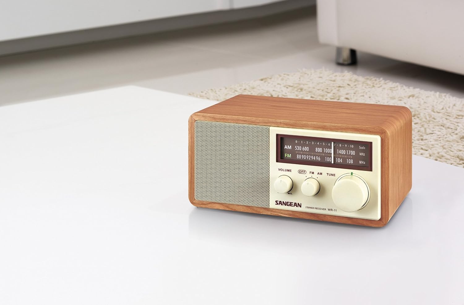Sangean WR-11 Wood Cabinet AM/FM Table Top Analog Radio (Renewed)