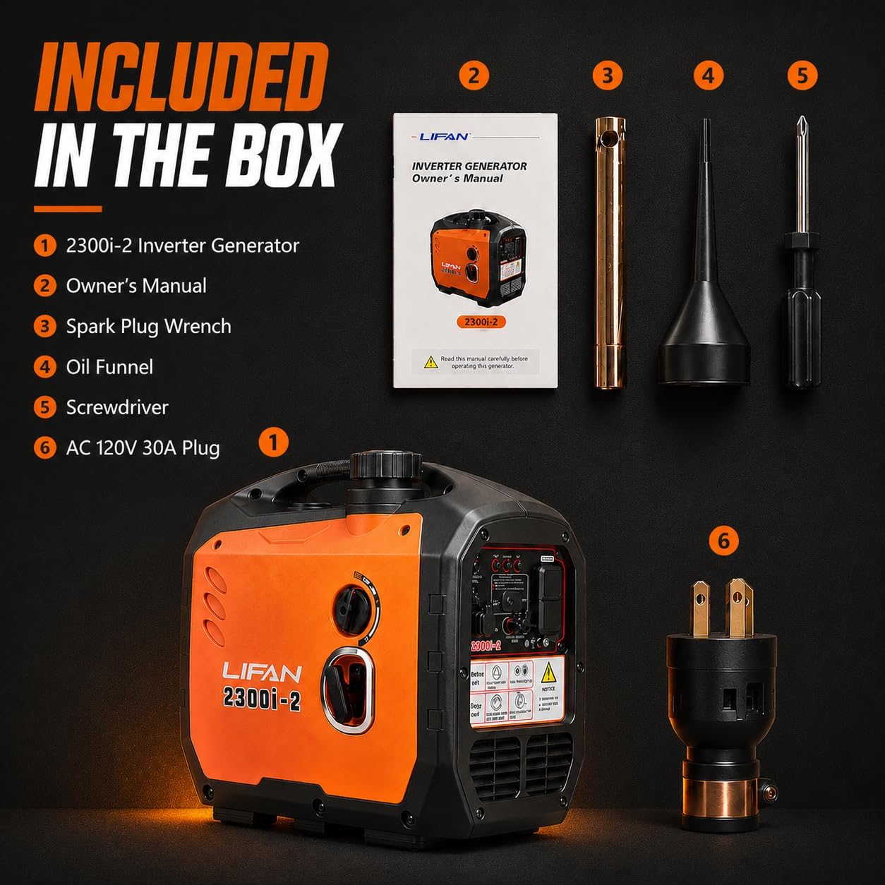 LIFAN 6900W Inverter Generator for Home Backup, 120/240V, Remote Start | 5500W Rated Gas Power, Pure Sine Wave, CO-Minder, RV Ready, Up to 14H at 25% Load