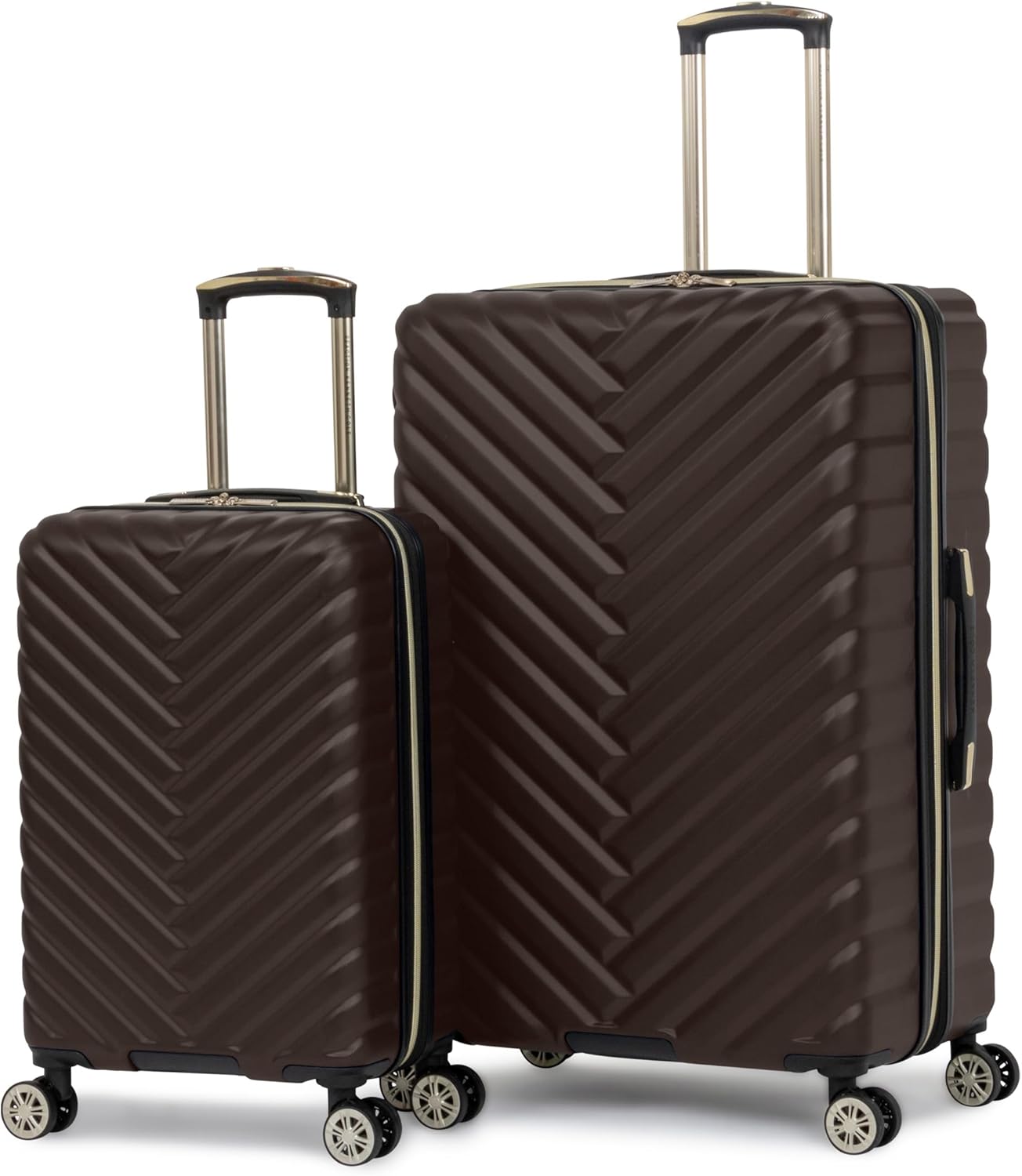 Kenneth Cole REACTION Madison Square Lightweight Hardside Chevron Expandable Spinner Luggage, Black, (28-Inch Checked)