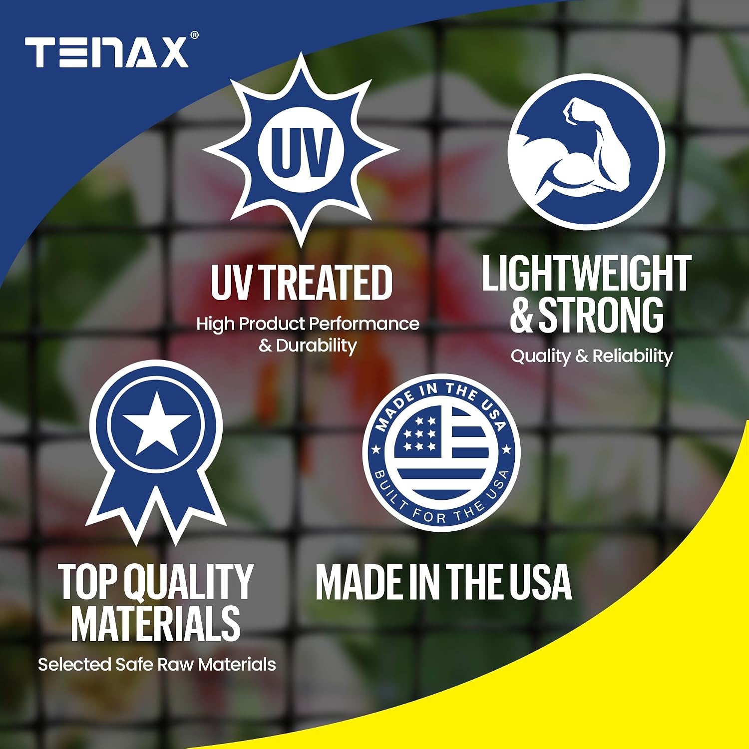 Tenax Multi-Purpose Net - Black Plastic Netting, Versatile Garden Fence - 3' x 50' - Polypropylene