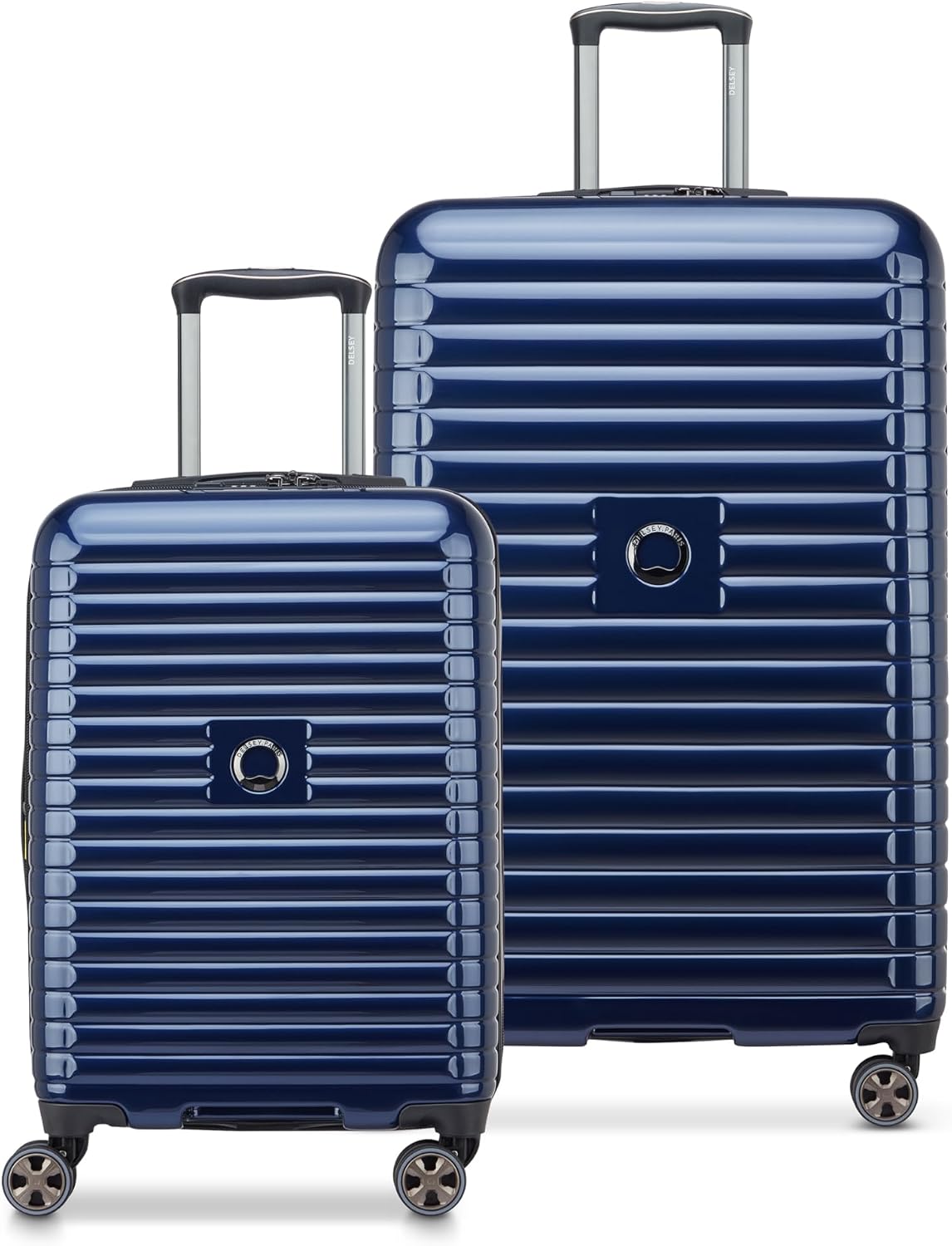 DELSEY PARIS Cruise 3.0, 20 Inch Carry-On Hardside Luggage, Deep Sea Navy | Expandable Suitcase, Lightweight 100% Polycarbonate Shell, Dual-Density Spinner Wheels, USB Port, TSA Lock