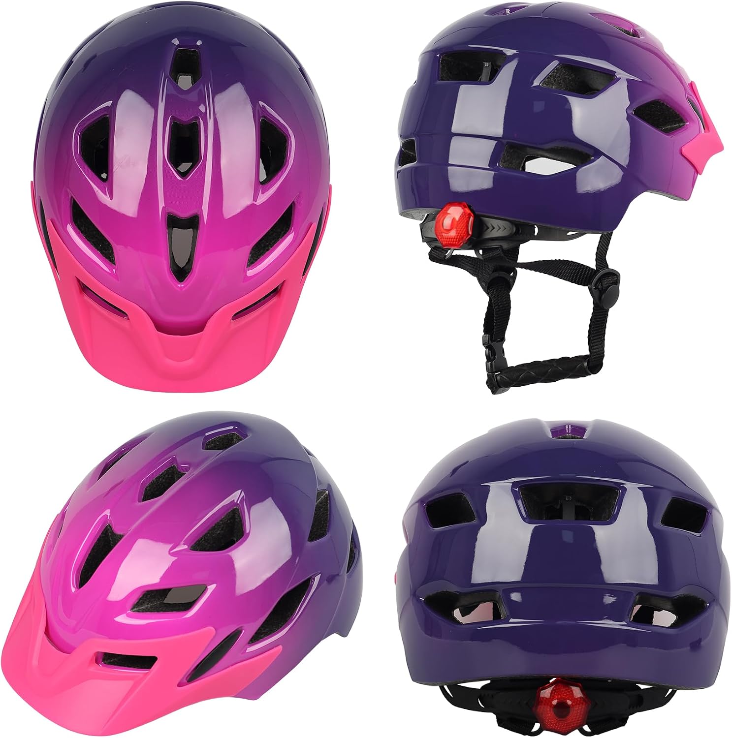 Kids Bike Helmet with LED Light for Youth Teen Toddler Boys Girls