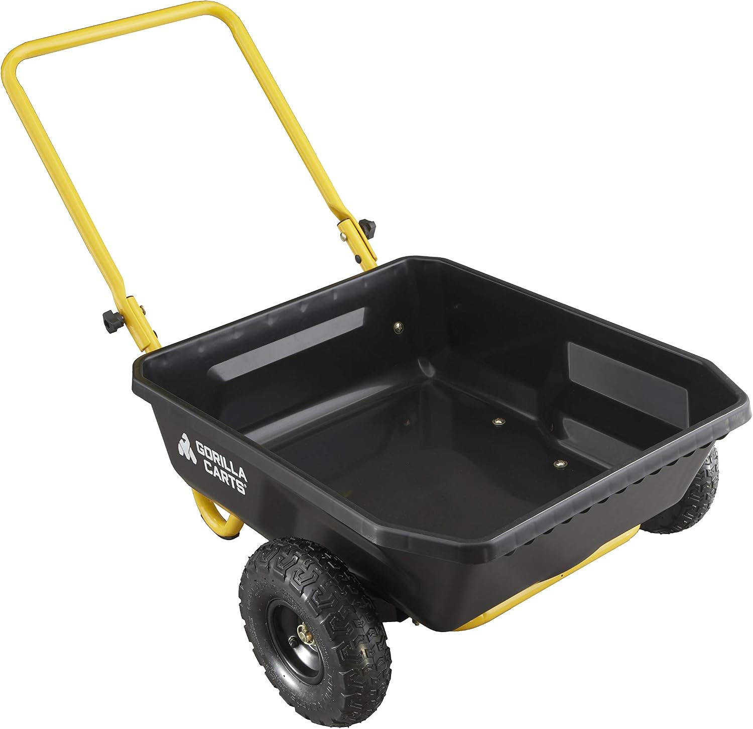 Gorilla Carts Poly Dump Cart, 2-Wheel Garden Wagon, 4 Cu Ft, 300lb Capacity