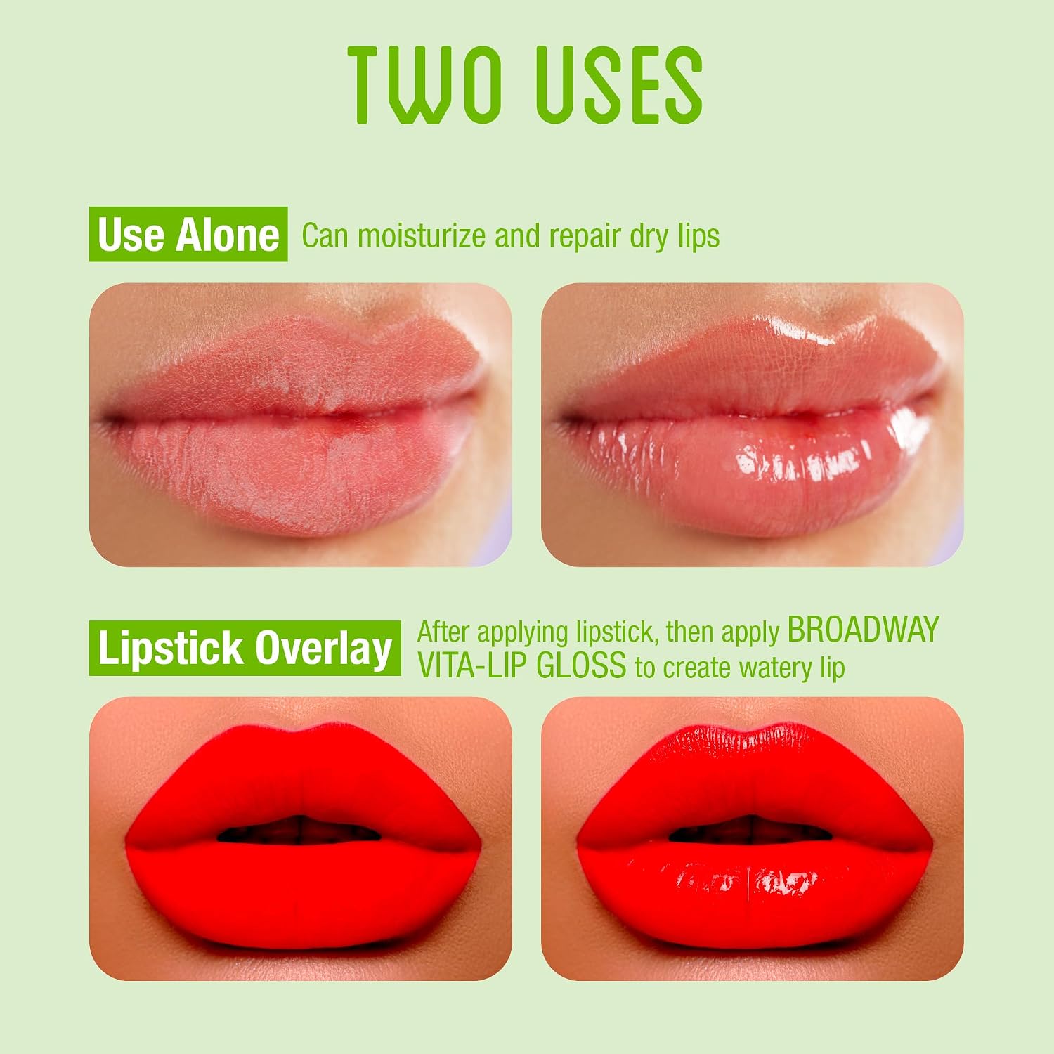 Ruby Kisses Broadway Vita-Lip Clear Lip Gloss (8 Pack), Ultra-Hydrating & Soothing Formula with Vitamins