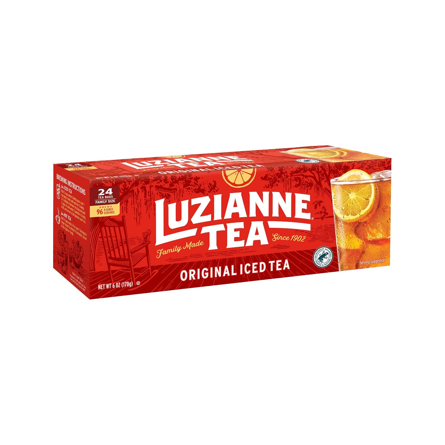 Luzianne Green Tea Bags, Family Size, 24ct Box (Pack of 1)