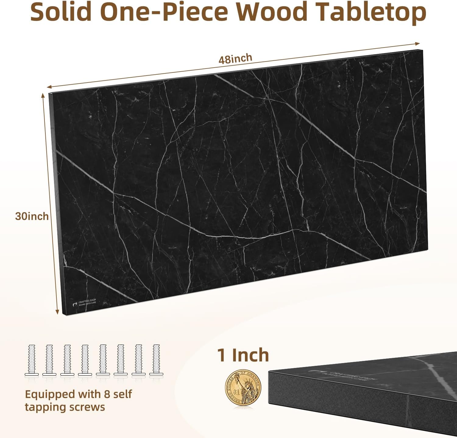 Rectangular Wood Table Top, 71x32x1 in Solid One-Piece Workbench Top | Wood Table Top Particle Board For Standing Desk, Home Office DIY Countertop, Washer Dryer, Coffee Bar And Workbench Use