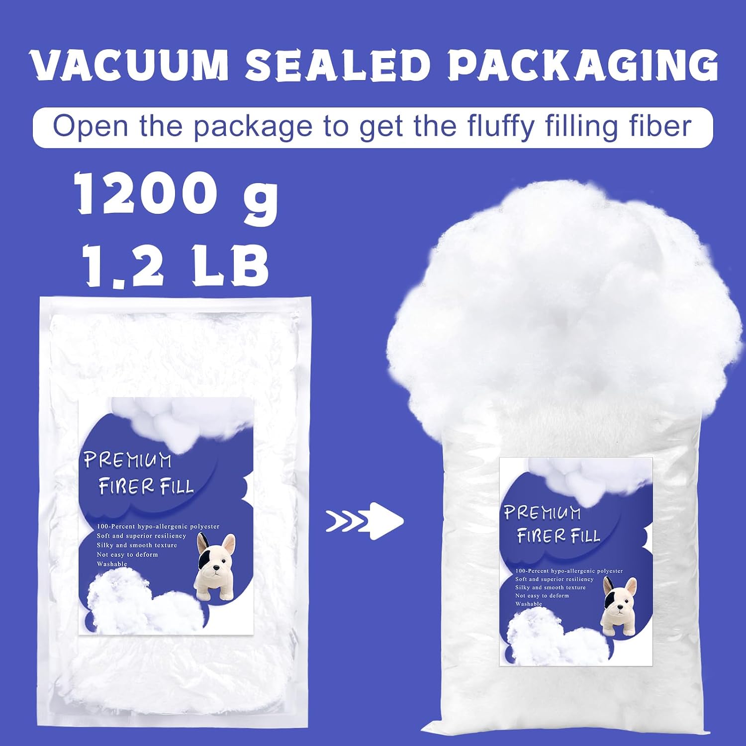 BUTUZE 250g/8.8oz Polyfill Stuffing Fiber Fill,Stuffing for Stuffed Animals
