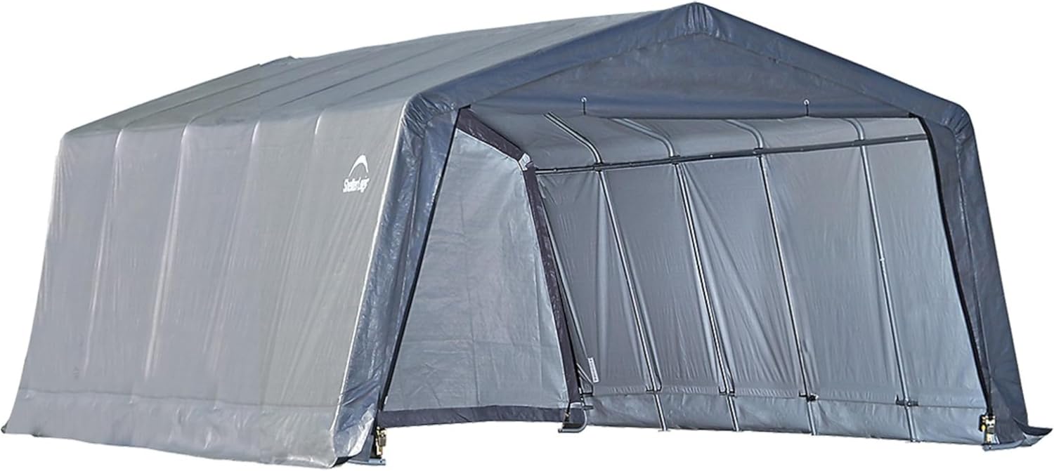 ShelterLogic Replacement Cover Kit Only No Frame-12x20x8 Peak 805119 for Models 62691,62791,62678 (14.5oz Gray)