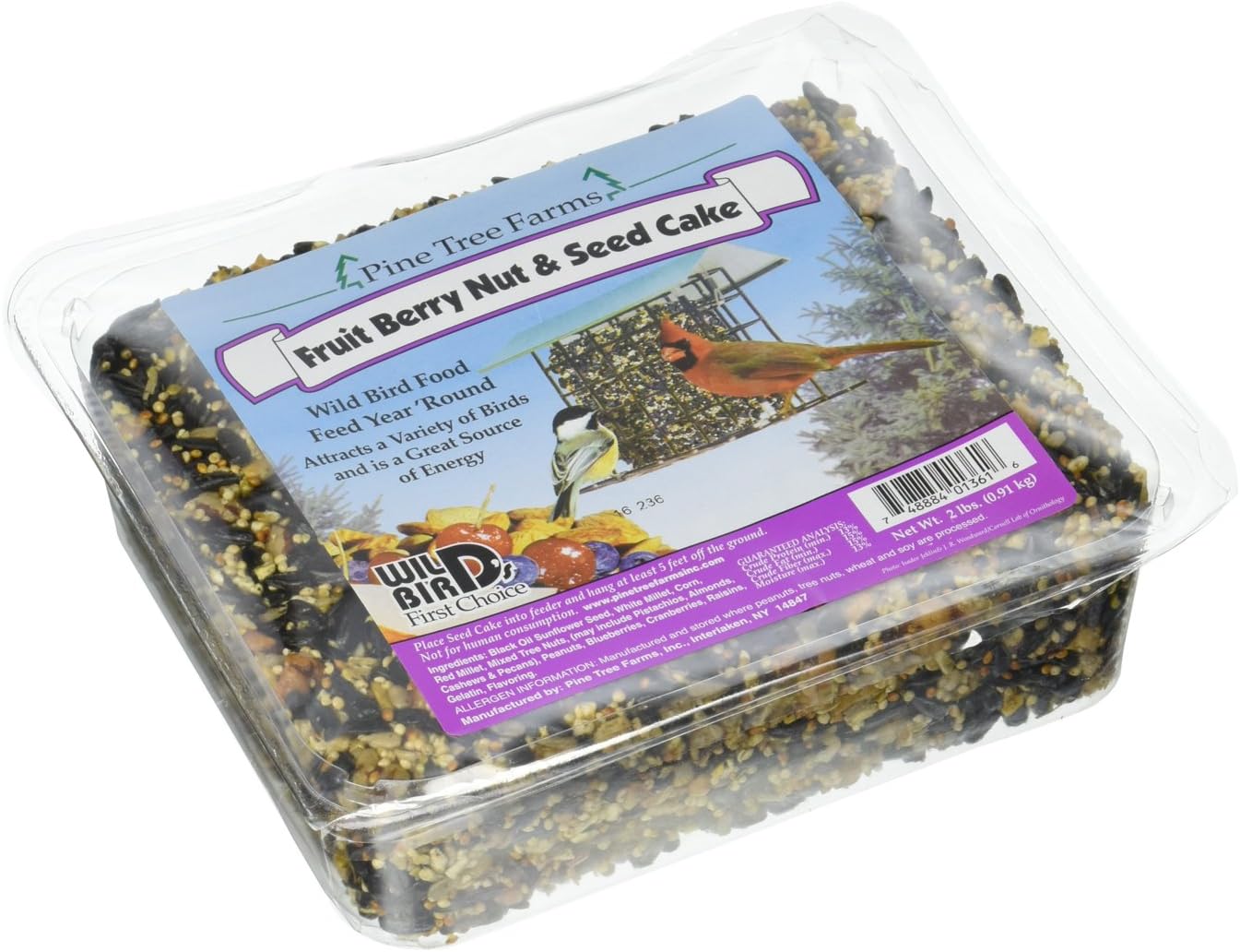 Pine Tree 1361 Fruit Berry Nut and Seed Cake, 2-Pound