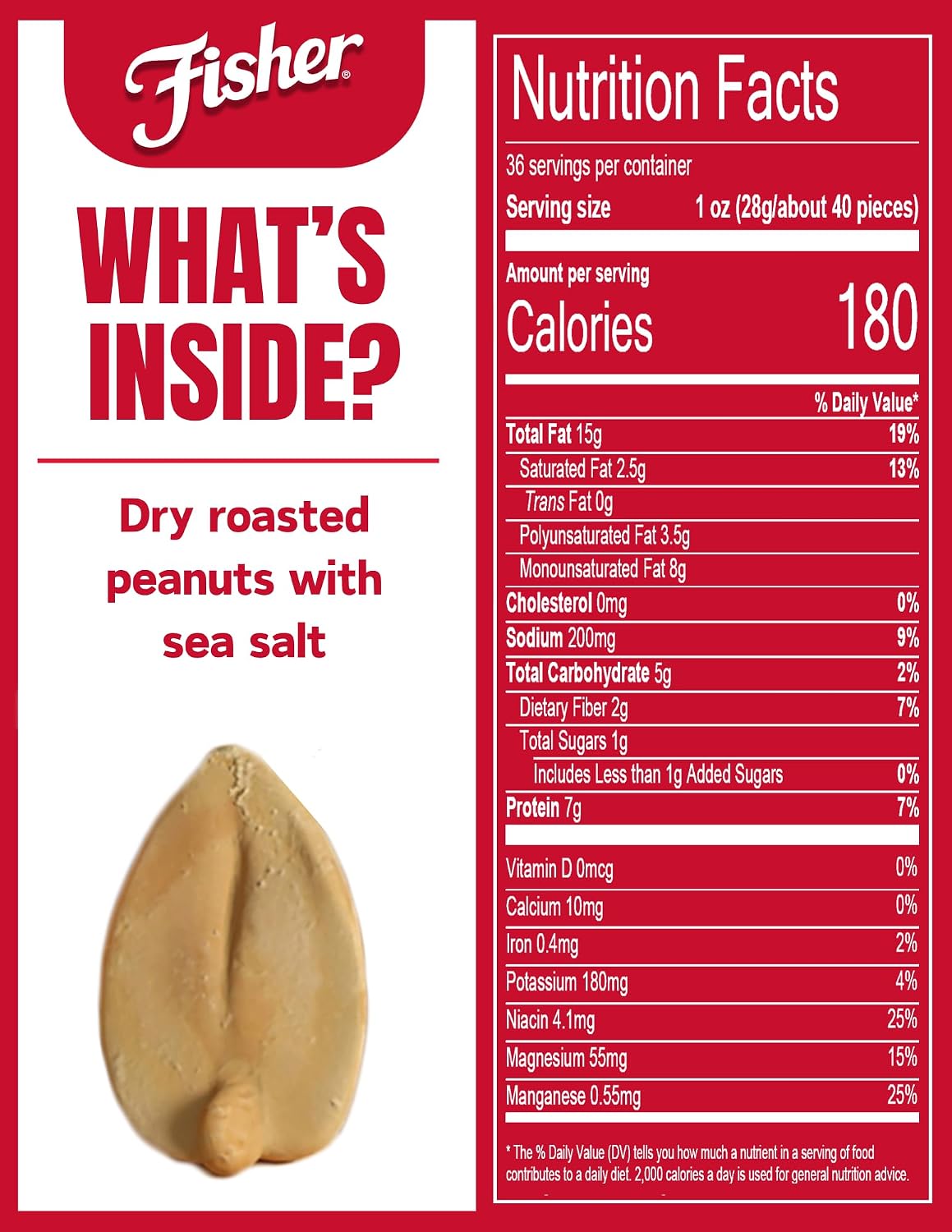 Fisher Snack Butter Toffee Peanuts, 42 Ounces (Pack of 1), No Artificial Colors or Flavors, 100% Recyclable