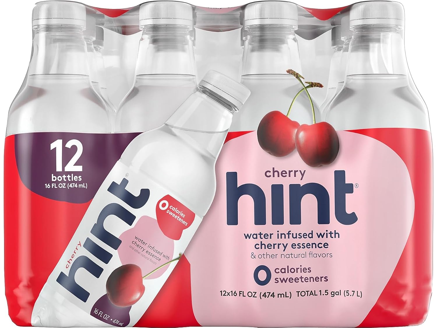 Hint Flavored Water Zero Sugar 0 Calories - Pineapple 16 FL Oz (12 pack) | Crisp, refreshing water, fruit flavors. 0 calories, 0 sugar, 0 sweeteners. Hydration for wellness. Gluten-free, Kosher, Vegan