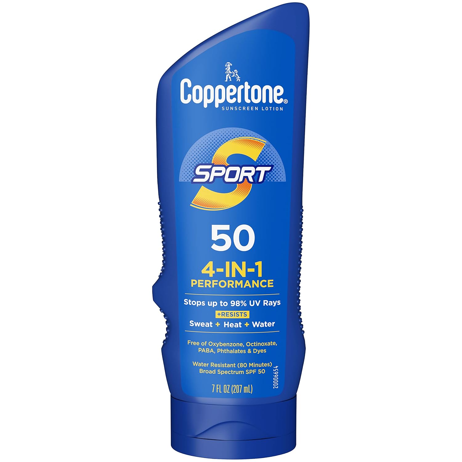 Coppertone SPORT Sunscreen Lotion SPF 30, 7 FL OZ | Sunscreen Lotion with Vitamin E, Sweat, Heat and Water Resistant, PABA, Oxybenzone, Octinoxate, Paraben and Dye Free