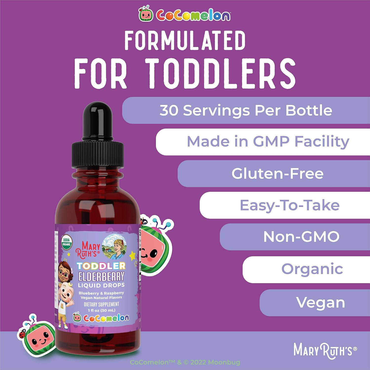 MARYRUTH'S Elderberry Liquid Drops for Adults & Kids, 1 oz, Immune Support | Immune Support, 150mg Elderberry Extract, USDA Organic, Sugar Free, Vegan