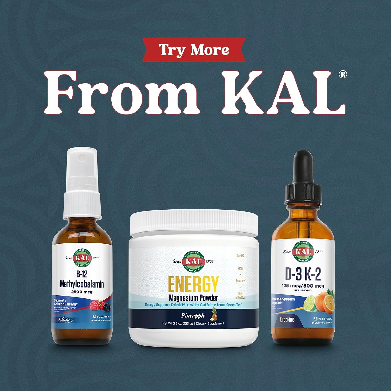 KAL Vitamin B-6 B-12 Folic Acid DropIns, Liquid Vitamin B Supplement Drops, Heart Health, Energy, Red Blood Cell Support with Methyl B12 and Methyl Folate, Natural Mixed Berry Flavor, 59 Servings, 2oz | Cardiovascular, Energy & Nerve Support - Active P-5…
