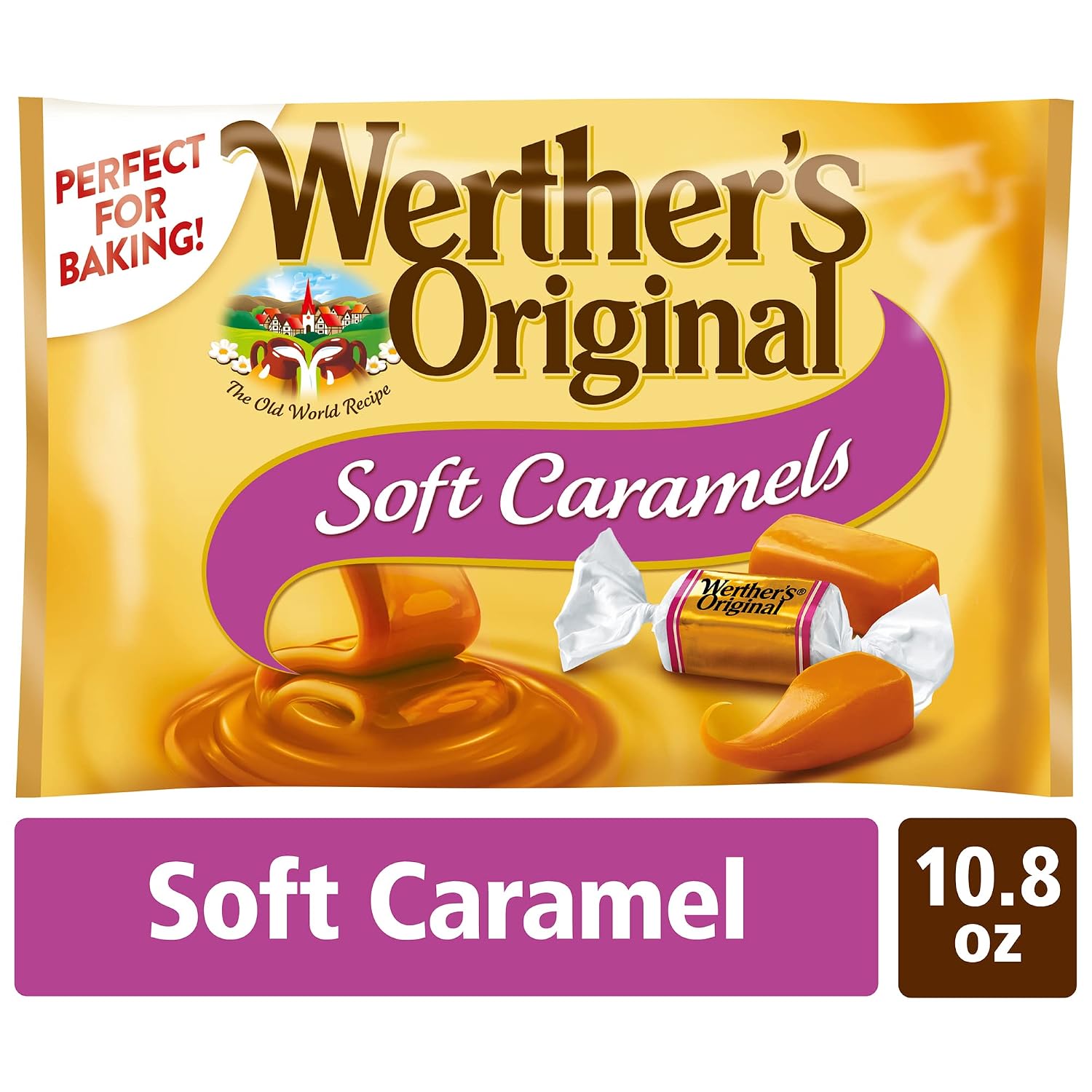Werther's Original Caramel Coffee Hard Candy - Individually Wrapped Hard Candies for Halloween, Parties, or Snacks - 2.65 oz Bags (Pack of 3)
