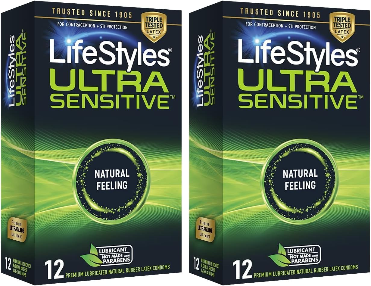 LifeStyles Ultra Sensitive Natural Feeling Lubricated Latex Condoms, 40 Count