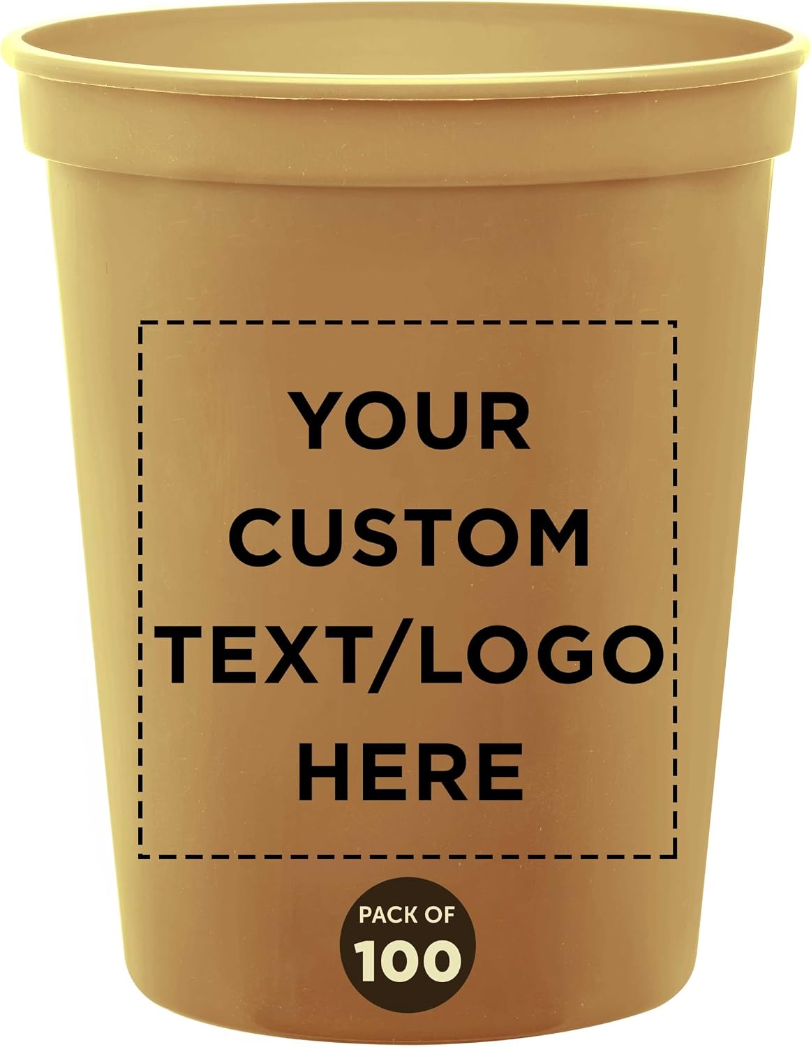 DISCOUNT PROMOS Custom Plastic Stadium Cups 16 oz. Set of 10/50/100, Personalized Bulk Pack - Perfect for Birthdays, Weddings, Picnic, Beach