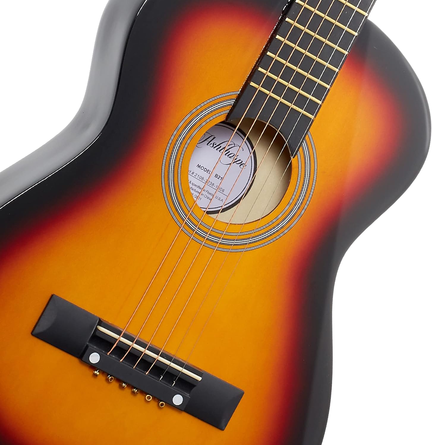 Ashthorpe 38-inch Beginner Acoustic Guitar (Red), Starter Kit with Gig Bag, Extra Strings, Strap, Picks, and Lessons