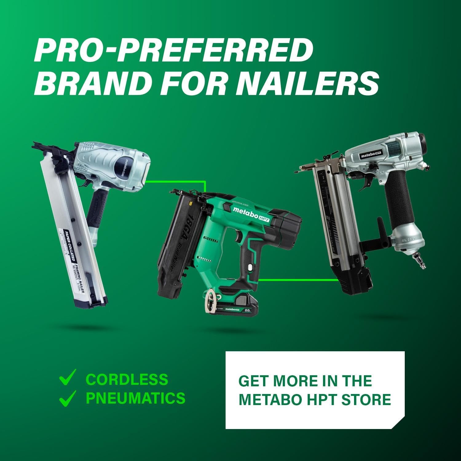 Metabo HPT Framing Nailer, 21° Plastic Collated 2-3.5in, NR90AES1