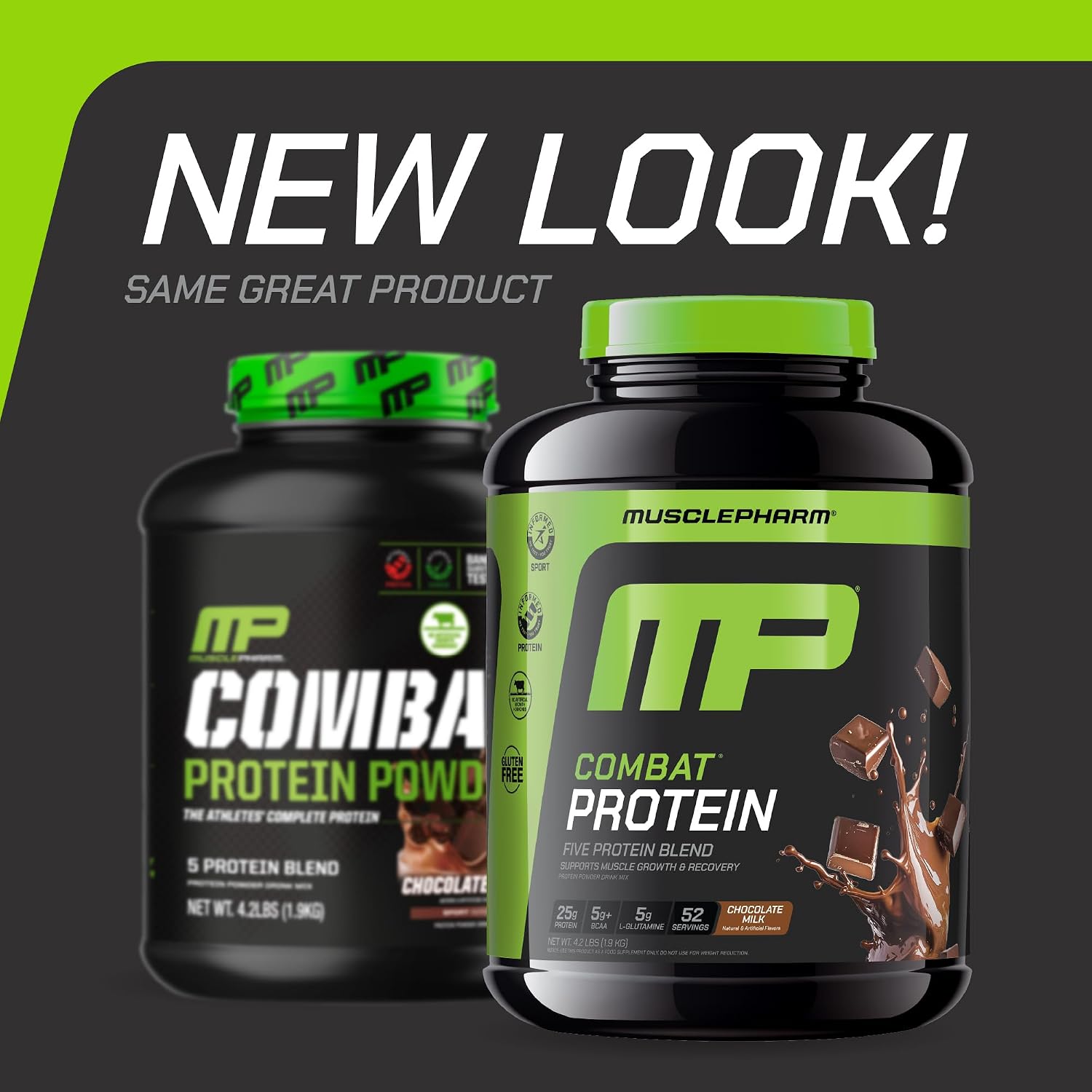 MusclePharm Combat Protein Powder Chocolate Milk - 4.2 lb - 52 Servings | Multi-Source Protein Blend, Chocolate Protein Shake, Lean Muscle Support