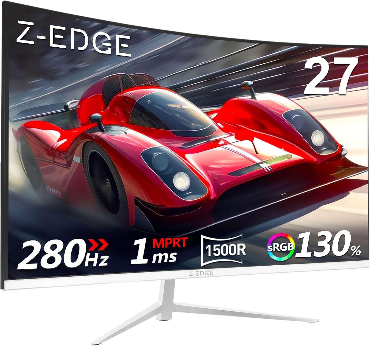 Z-Edge 34 inch WQHD 1440P Curved Gaming Monitor, 240Hz Computer Monitor | AG34P 1500R Frameless 21:9 Curved Screen, Height Adjustable, Office & Gaming, 1ms, Dual DP & HDMI, Metal Stand