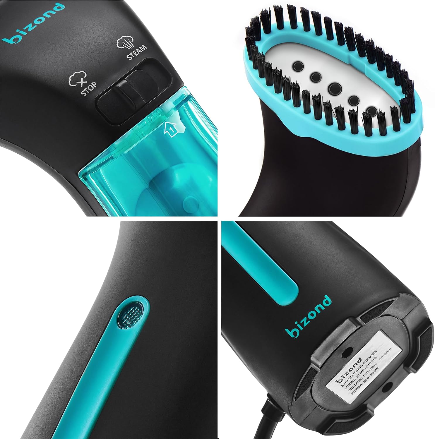 BIZOND Travel Steamer for Clothes - Portable, Handheld for Garment, Fabric and Curtain - No Spitting, Safe, 120V Only