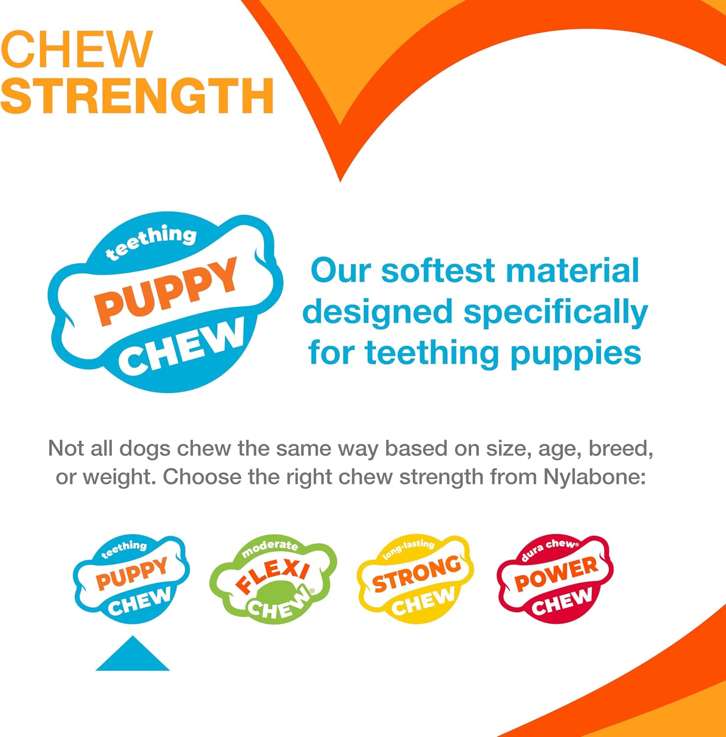 Nylabone Puppy Pacifier Chew Toy, Teething Toys for Puppies up to 25 lbs | Puppy teething toys with bacon flavor, soft material, textured nubs massage gums