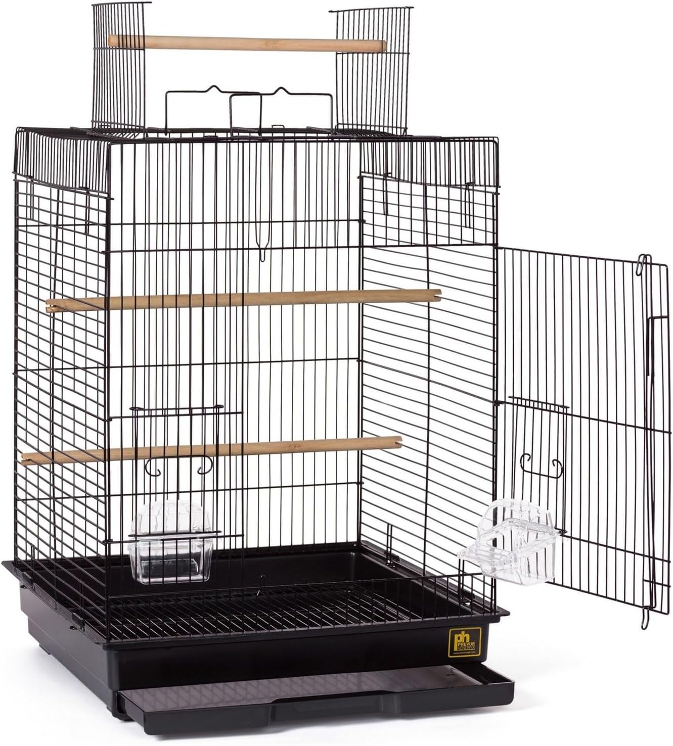 Prevue Pet Products Top Opening Bird Cage - Black | Stand Alone Indoor Birdcage for Parakeets, Cockatiels, Conures, Lovebirds, and Similar Sized Birds