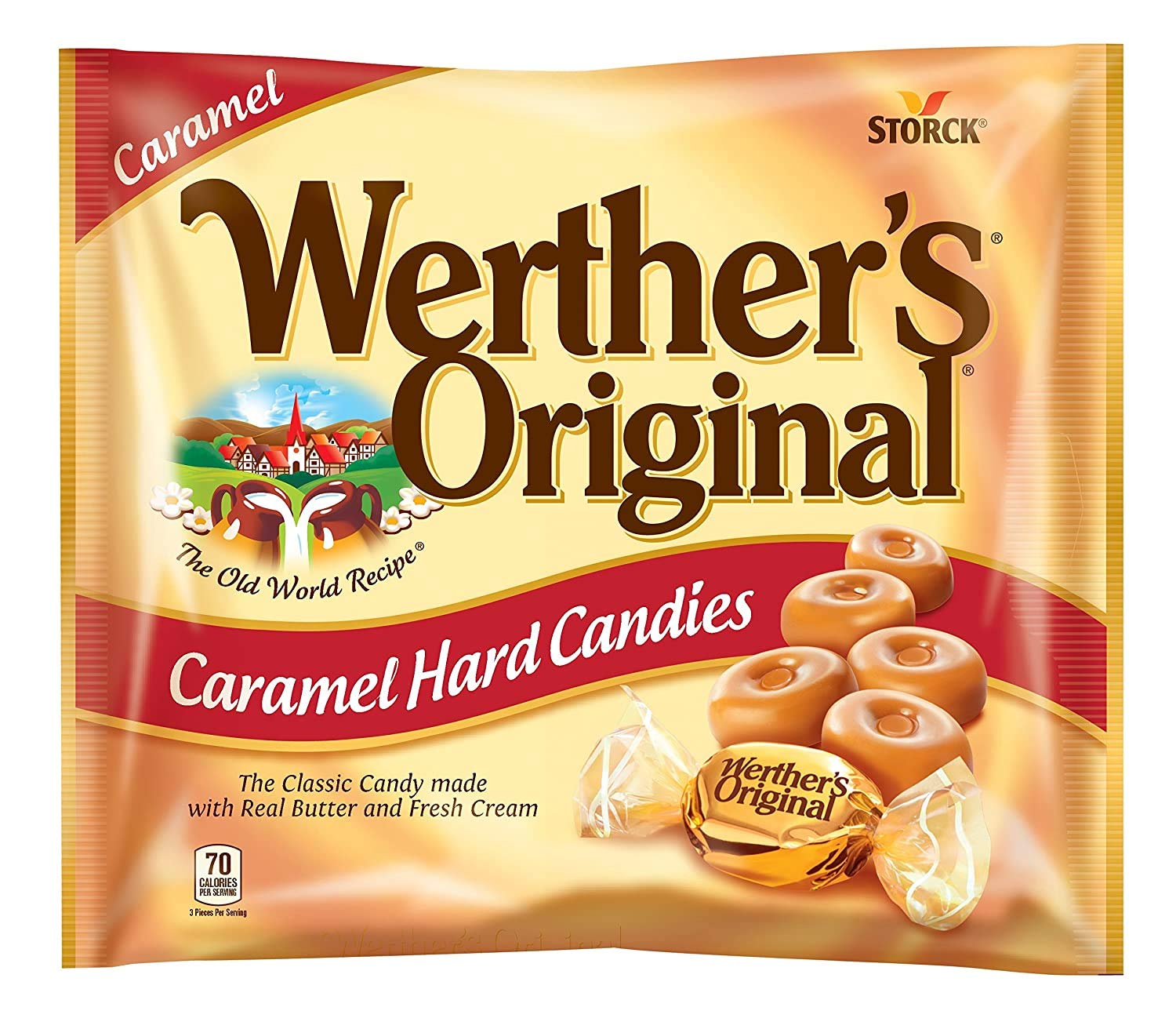Werther's Original Caramel Coffee Hard Candy - Individually Wrapped Hard Candies for Halloween, Parties, or Snacks - 2.65 oz Bags (Pack of 3)