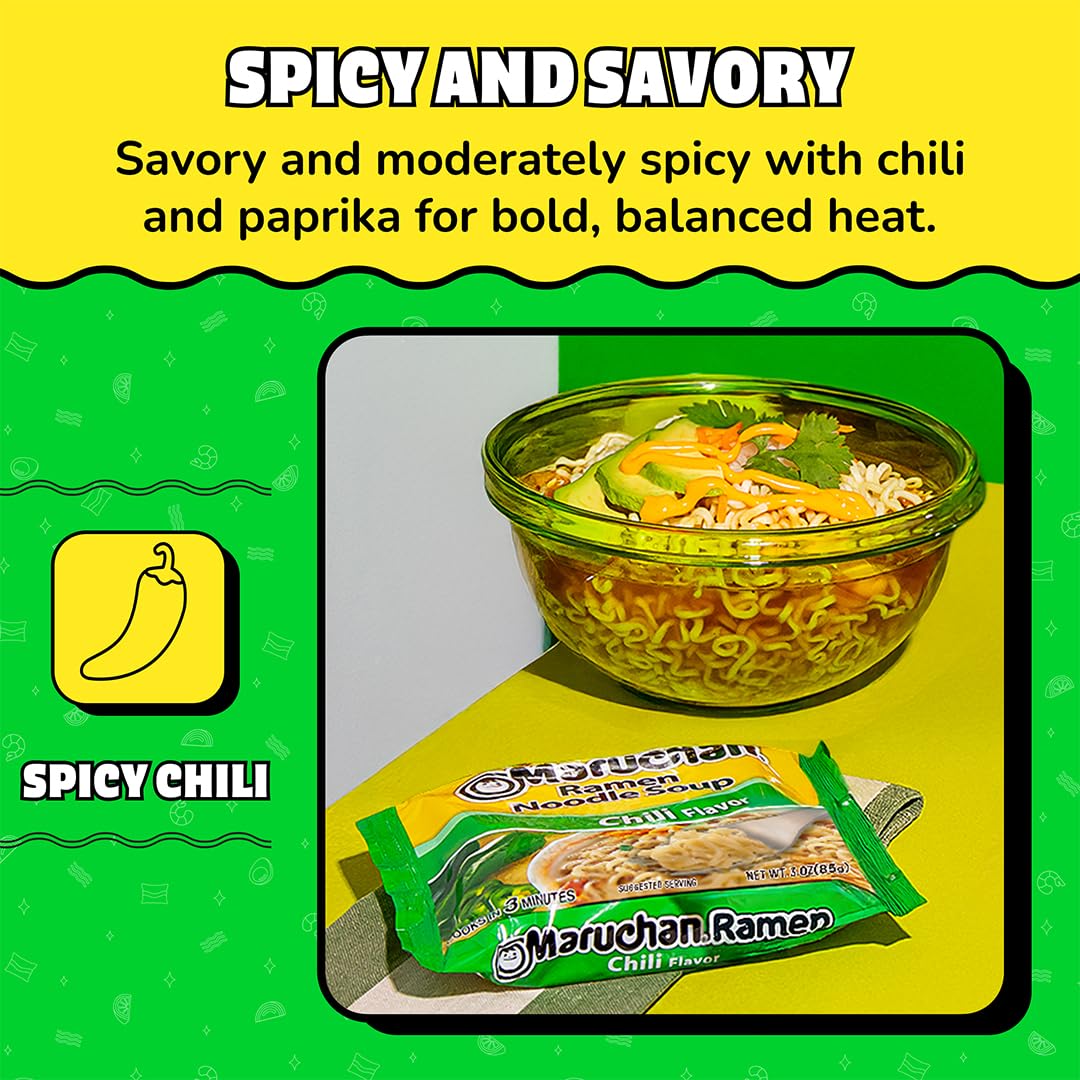 Maruchan Ramen Noodle Soup, Pork Flavor – Japanese-Style Instant Noodles, Quick & Easy Meal for Kids, Students & Busy Families – 3 Oz. (24 Pack)