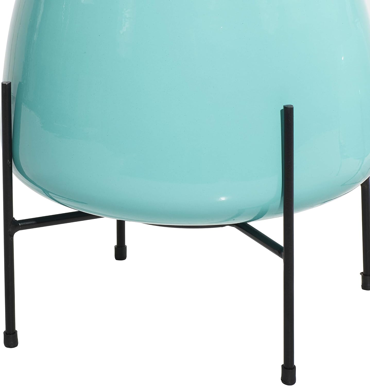Deco 79 Metal Round Planter with Removable Stand, Set of 2 16", 13"H, Black