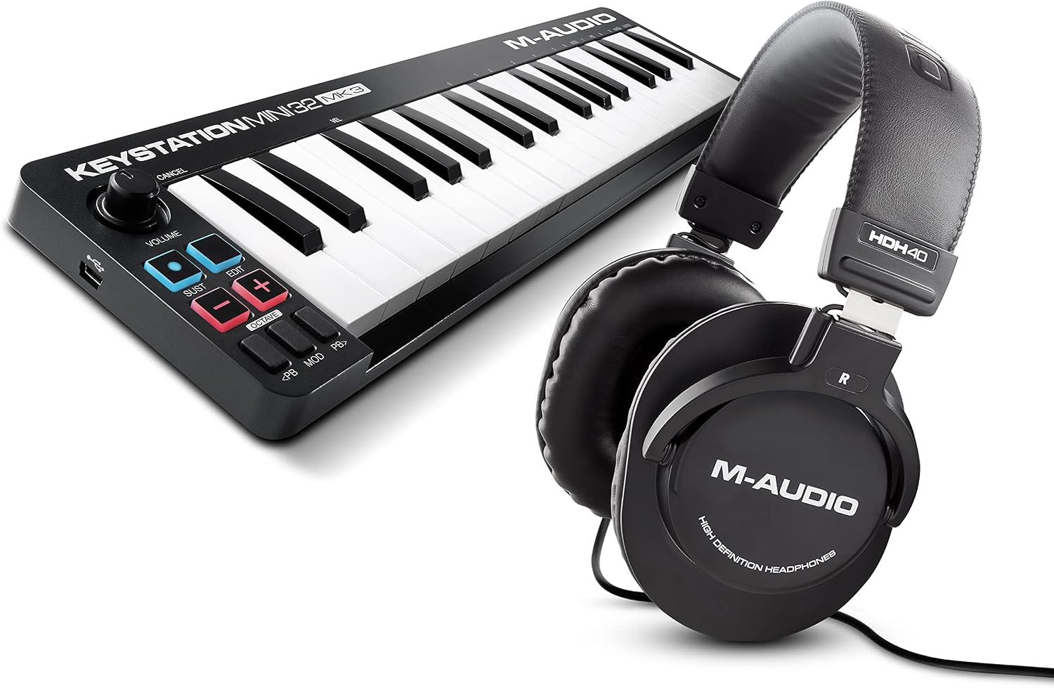 M-AUDIO Keystation Mini 32 MK3 USB MIDI Controller | Portable Mini Keyboard, 32 Velocity-Sensitive Keys, and Bundled DAW Recording Software