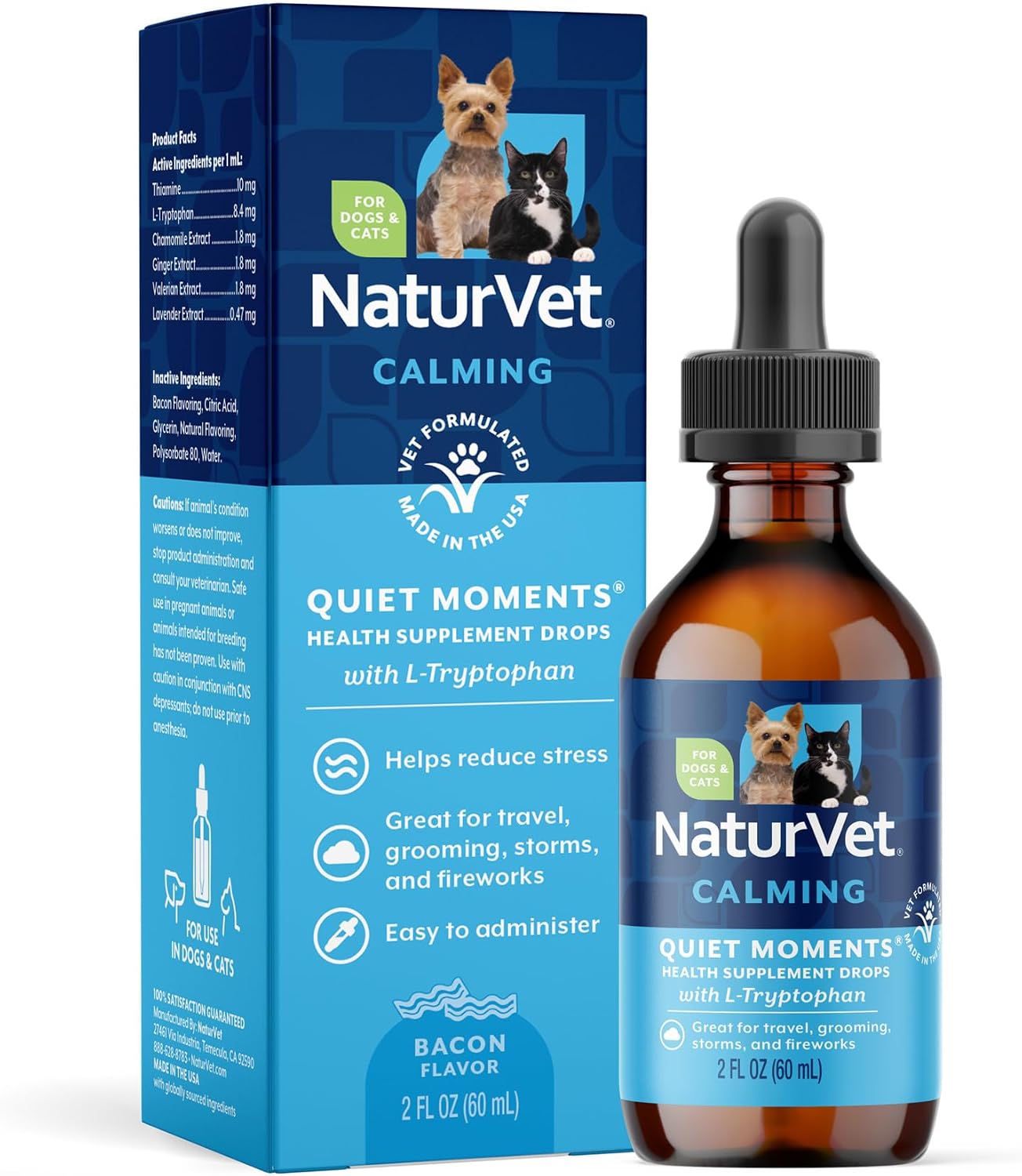 NaturVet Quiet Moments Calming Drops for Cats & Dogs - 2 Oz