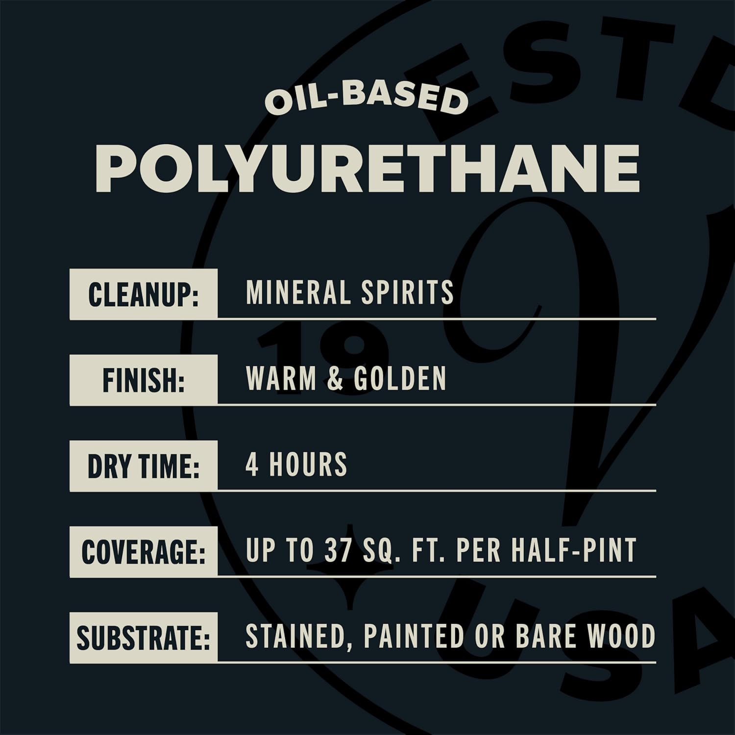 Rust-Oleum 9141H Oil Polyurethane, Quart, Satin Finish