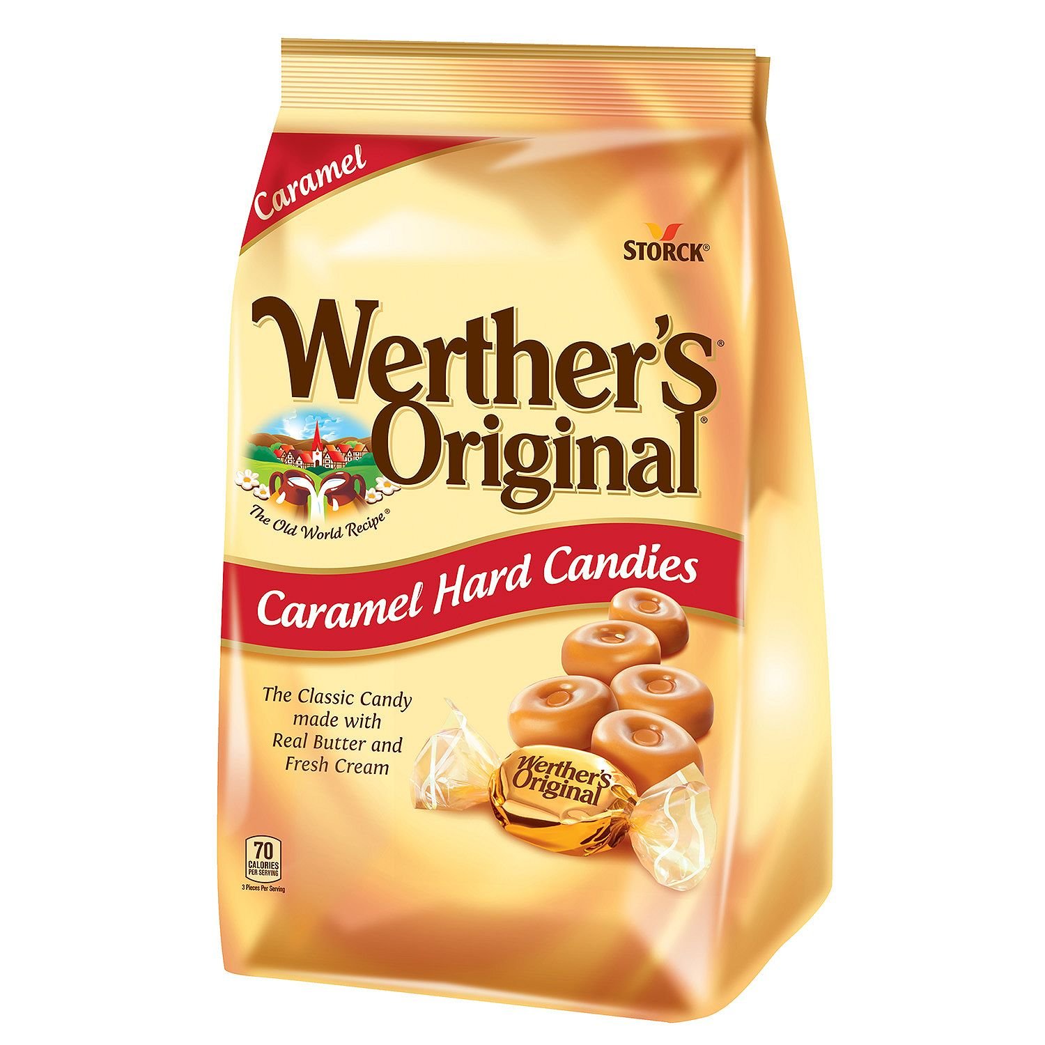 Werther's Original Caramel Coffee Hard Candy - Individually Wrapped Hard Candies for Halloween, Parties, or Snacks - 2.65 oz Bags (Pack of 3)