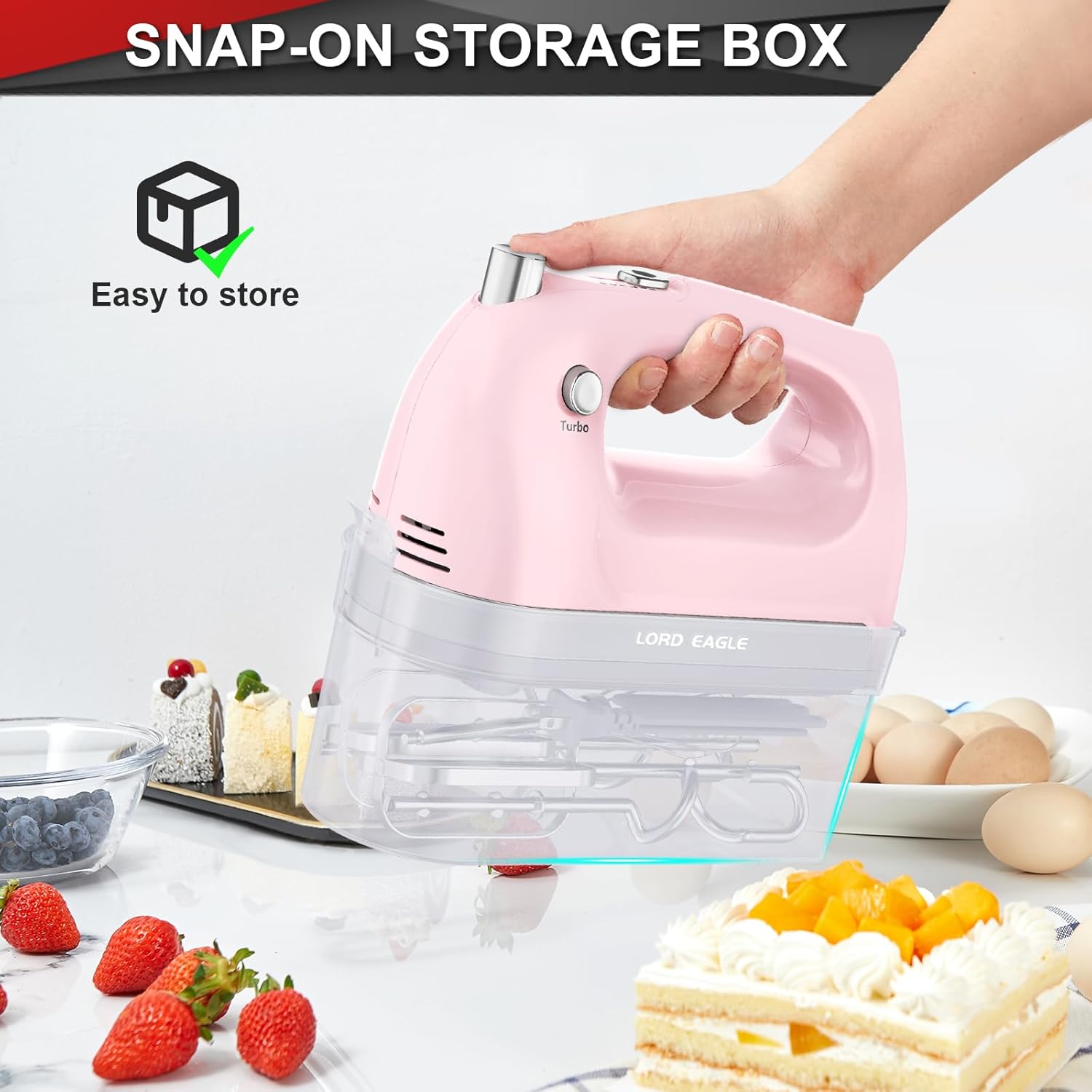 Lord Eagle Hand Mixer Electric Handheld 400W 5-Speed Lightweight