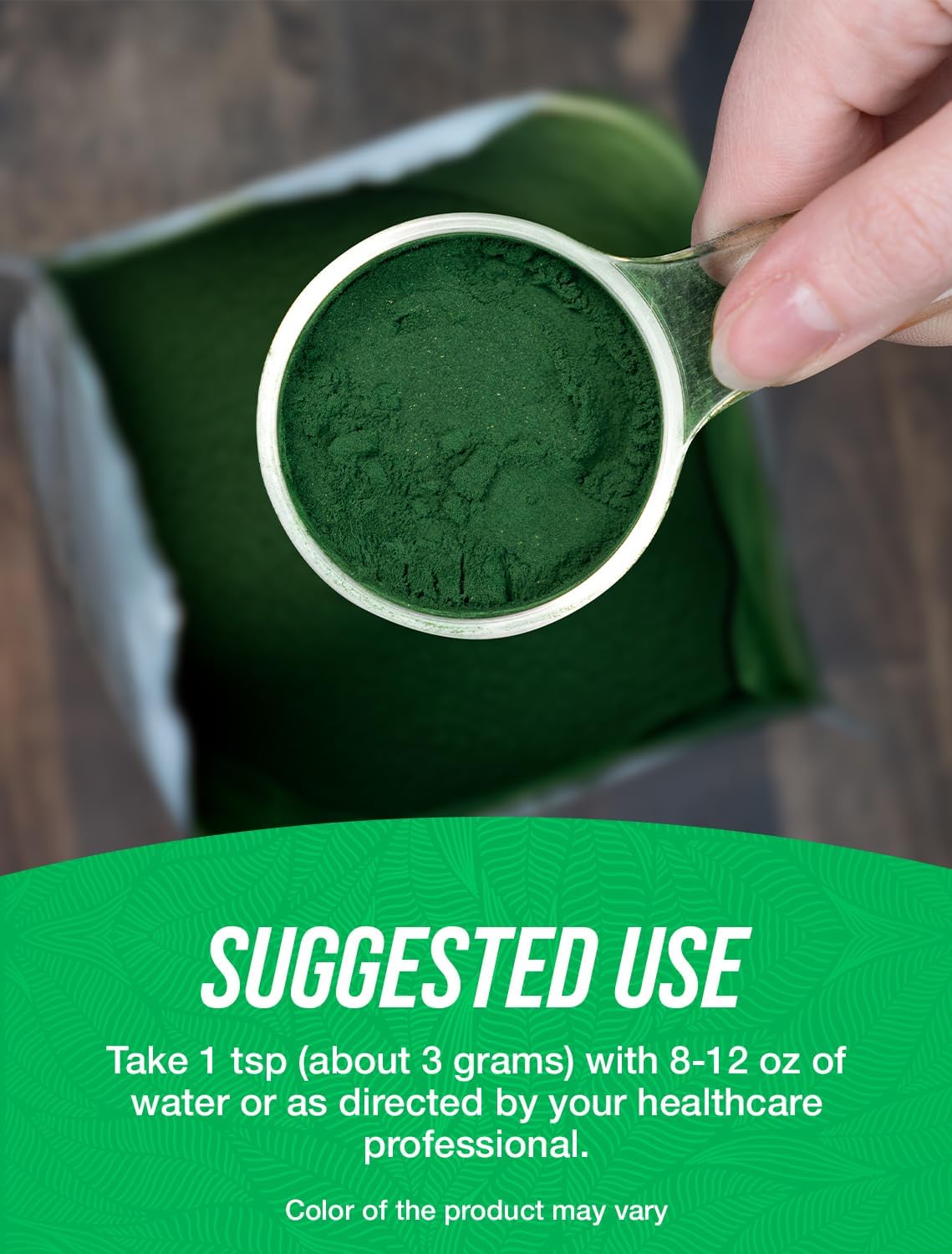 BulkSupplements.com Organic Spirulina Powder - Superfood, Green Spirulina Powder, Herbal Supplement - Vegan-Friendly, 3g per Serving, 500g (1.1 lbs) (Pack of 1)