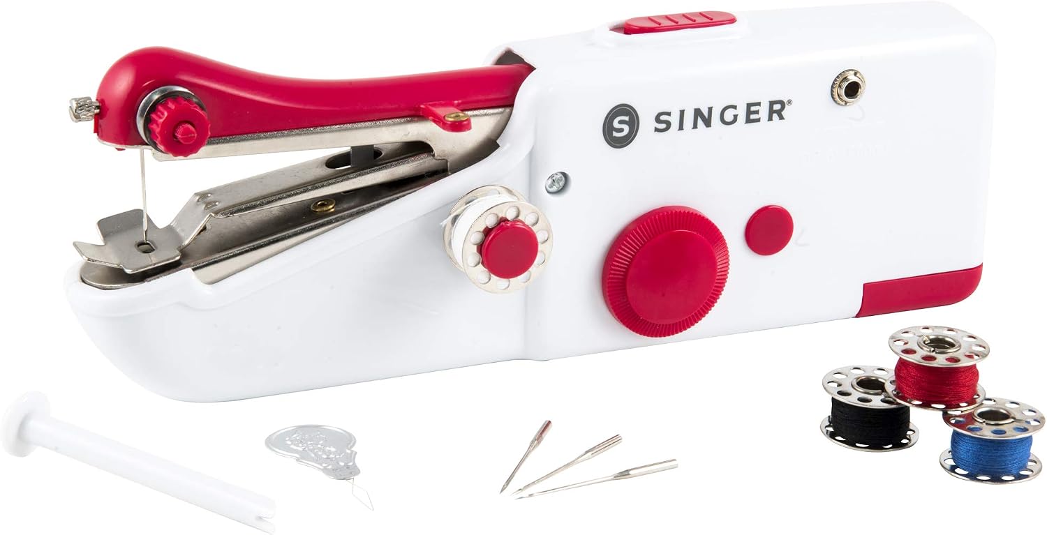 SINGER Stitch Sew Quick™ Portable Handheld Cordless Mending Machine | Cordless handheld mending machine for fast repairs on curtains