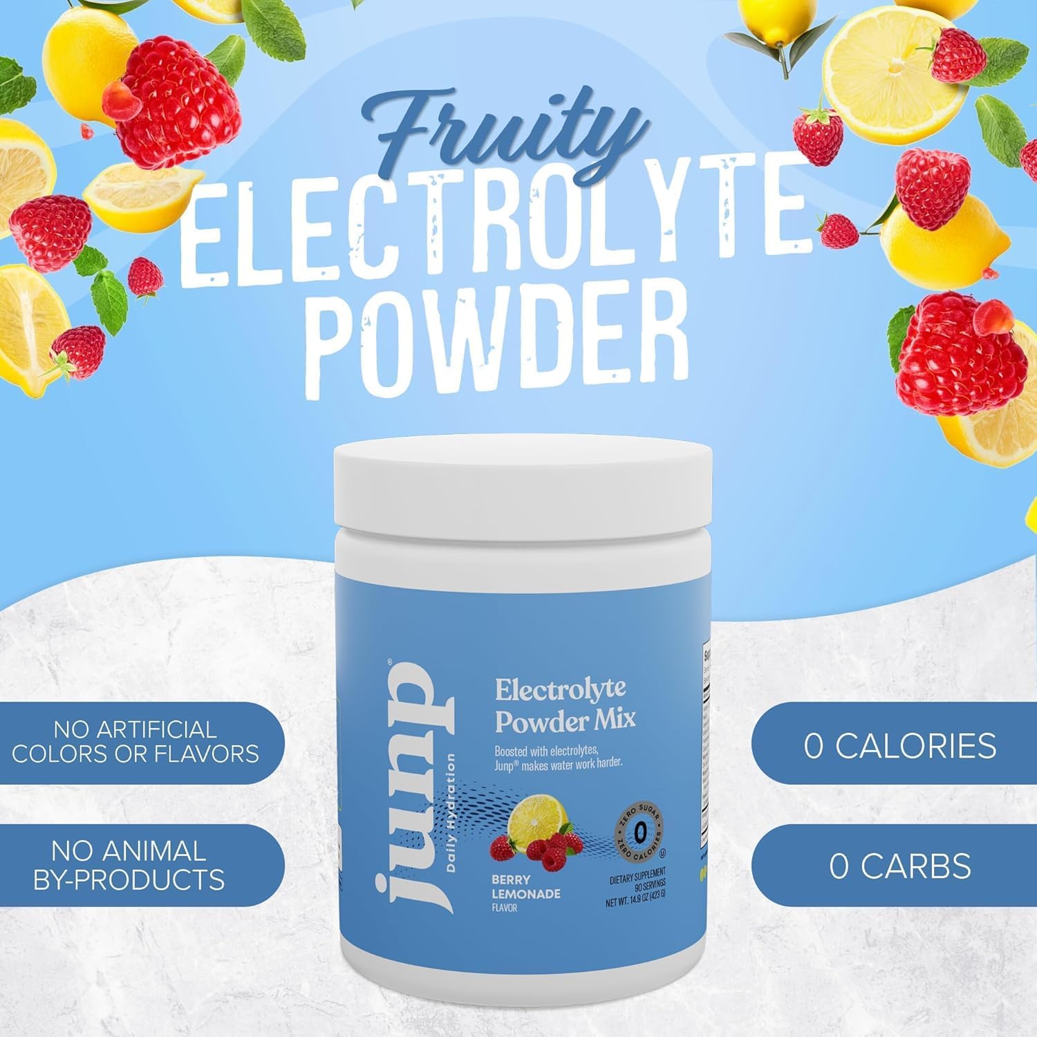JUNP Electrolytes Powder No Sugar No Carbs – Lemonade Keto Electrolyte Drink Mix - Potassium & Salt Hydration Powder Electrolytes - Zero Calorie