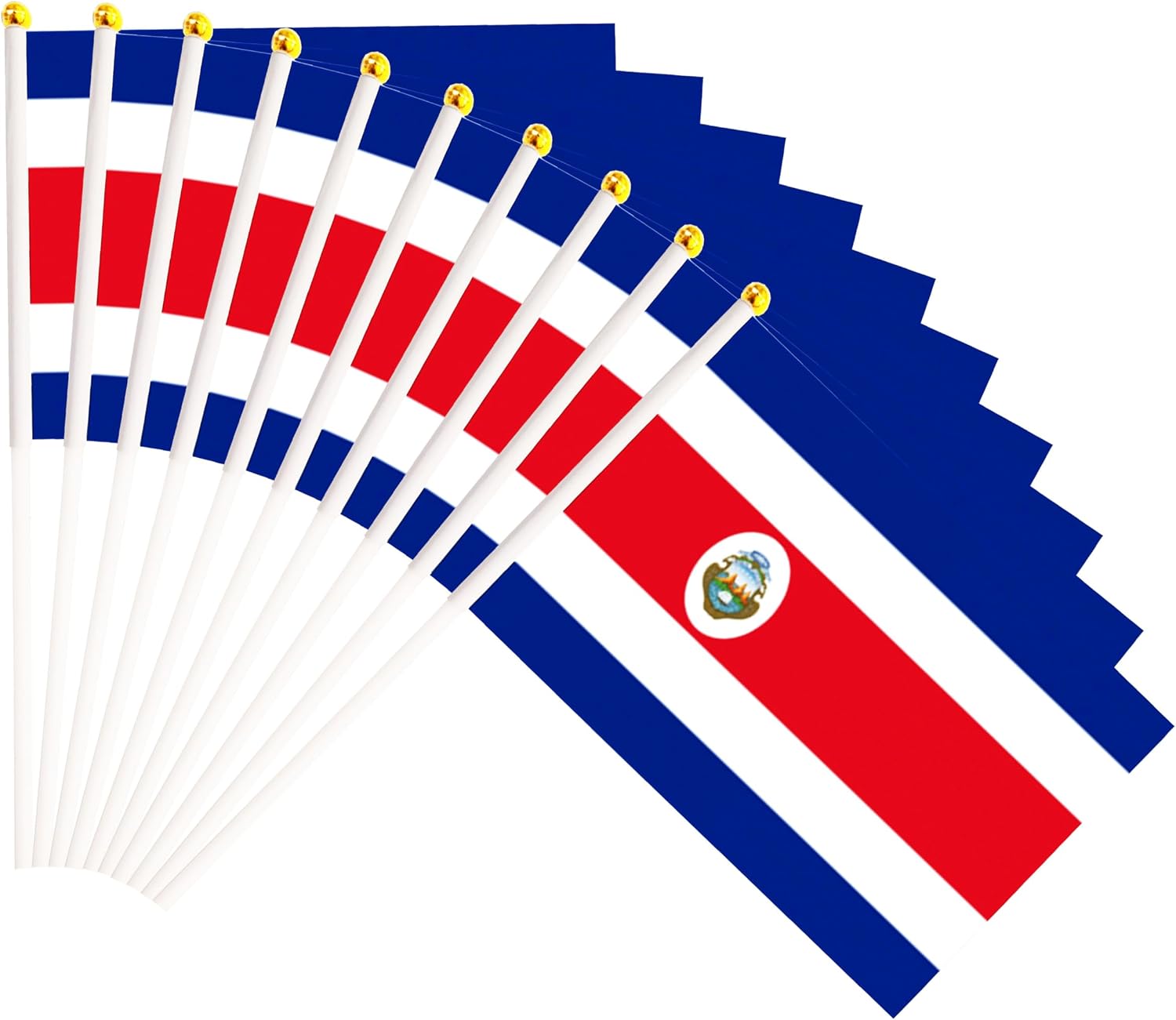 50 Pack Nicaragua Nicaraguan on Stick Flags,Small Mini Hand Held Nicaragua Nicaraguan Flags 5.5x8.3 Inch, Grand Opening, Carnival,Party Events Celebration