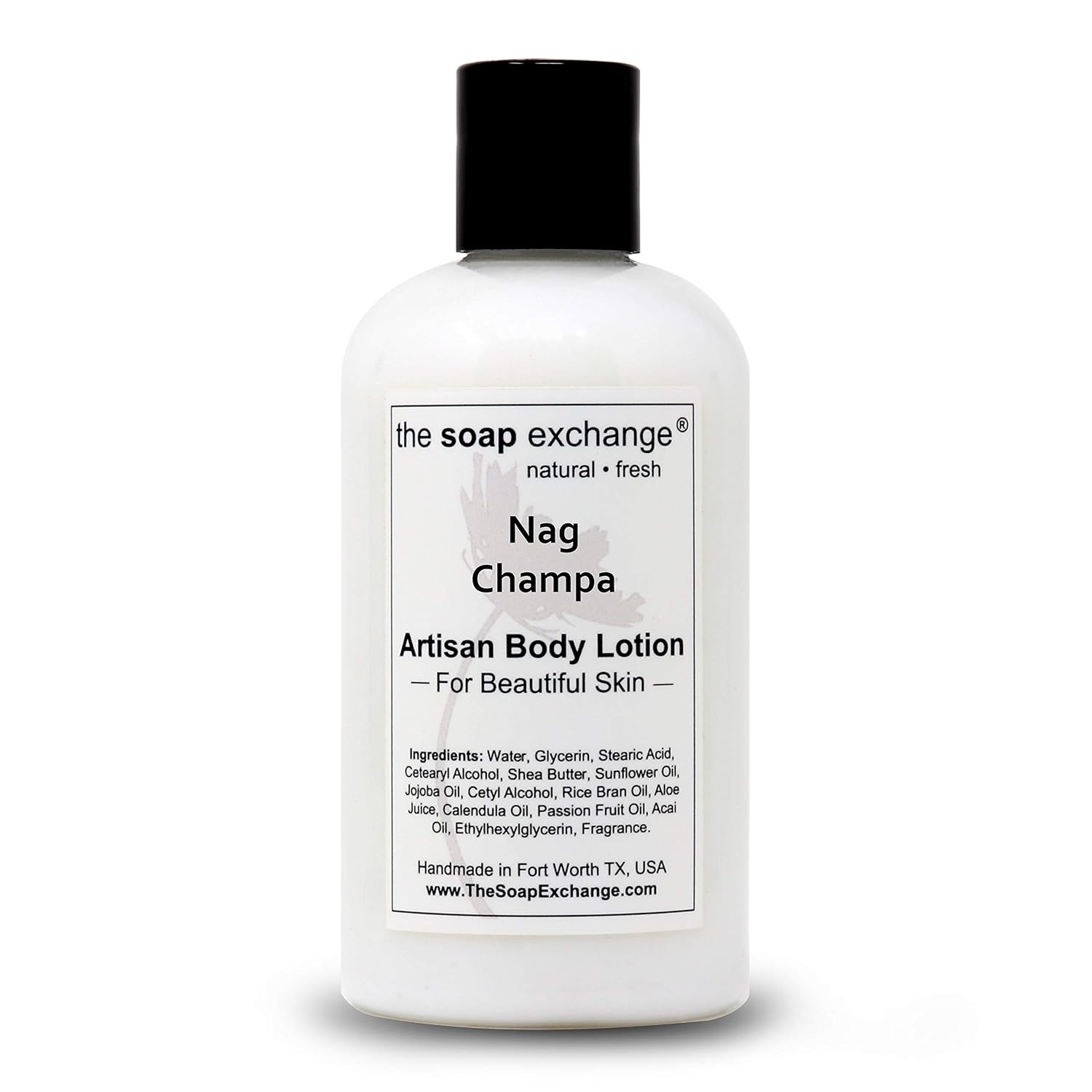 The Soap Exchange Body Lotion - Strawberries & Champagne Scent - Hand Crafted 8 fl oz / 240 ml Natural Artisan Skin Care for Hand, Face, & Body, Moisturize, Hydrate, & Protect. Made in the USA.