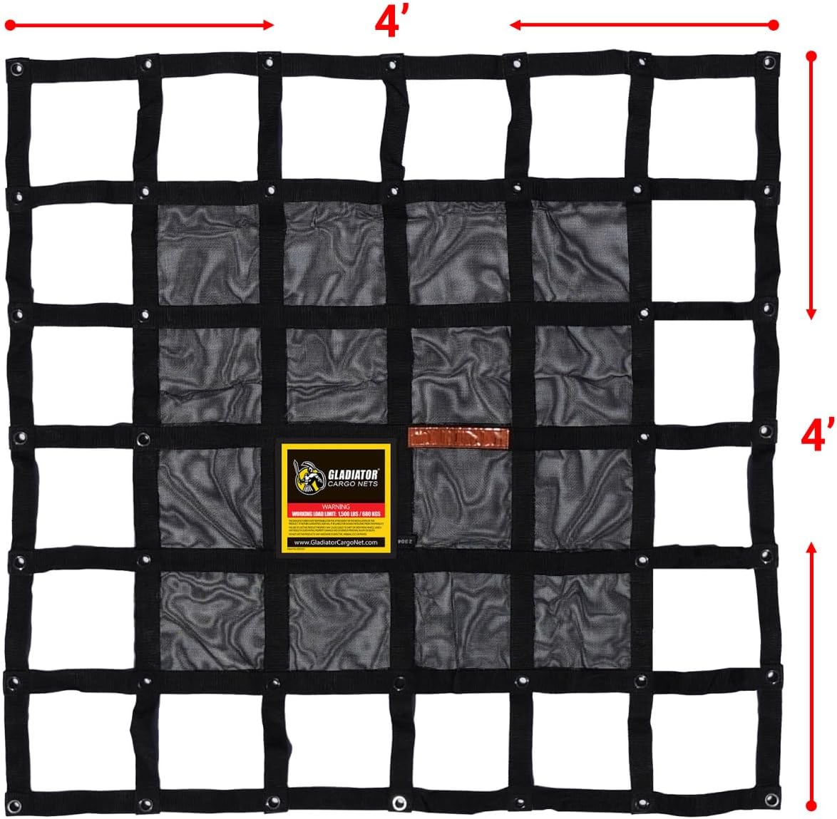 Heavy Duty Cargo Net - Truck Organizer-Interior-Roof Rack-Jeep-SUV- Baja-Camping -(GBN-100) 4' x 4'