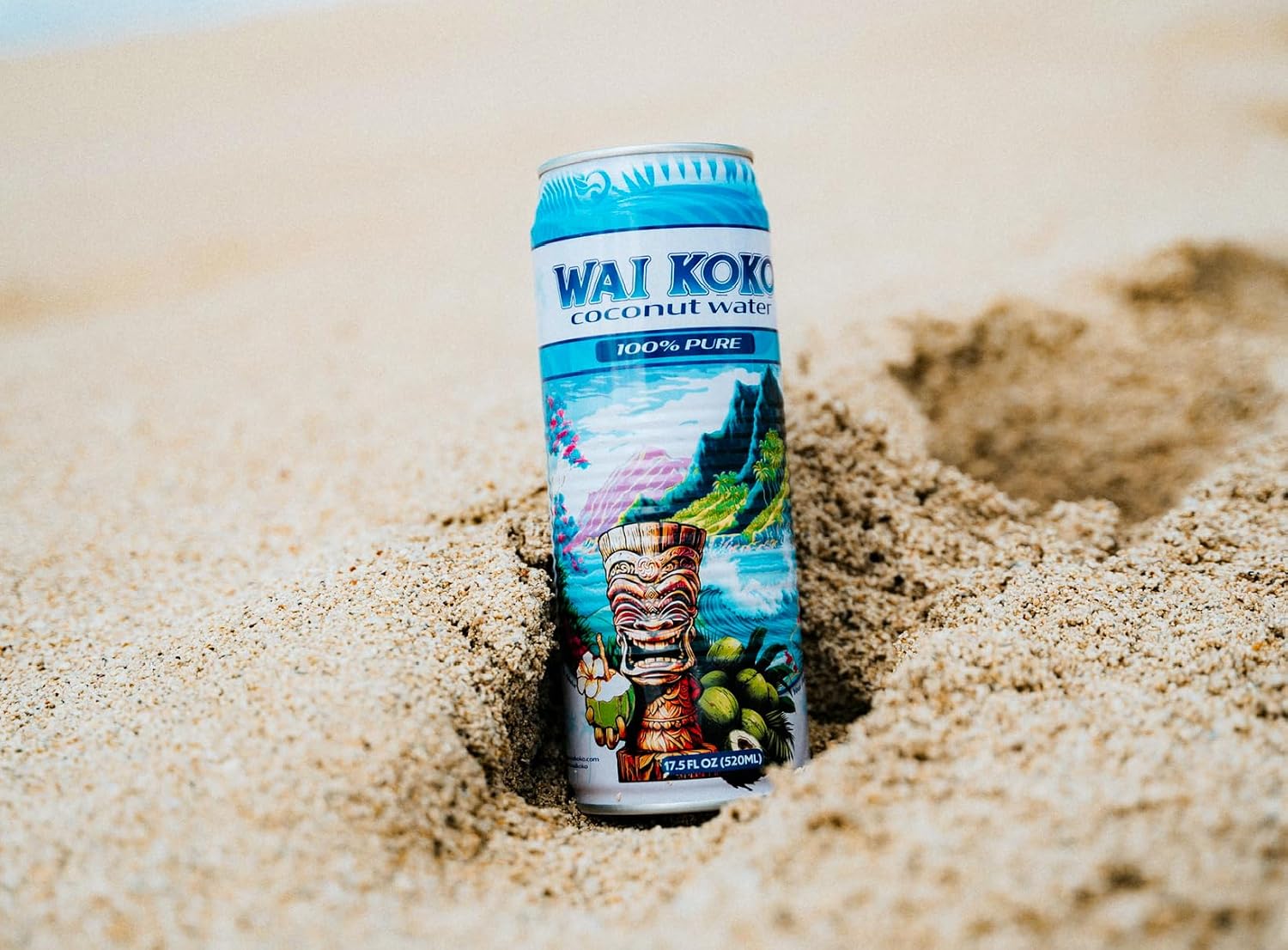 Wai Koko 100% Pure Coconut Water, 17.5 Fl Oz Cans (Pack of 12) | Not from concentrate