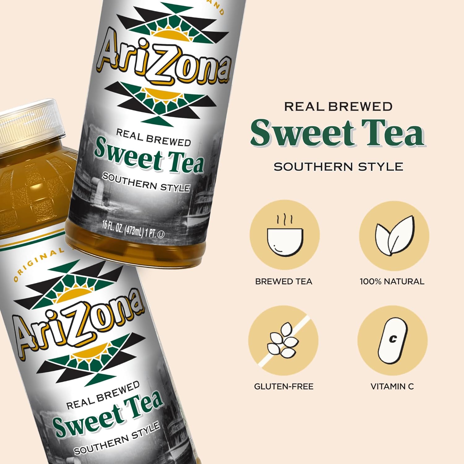 Arizona Green Tea with Ginseng and Honey - 16 Fl Oz (12 Pack)